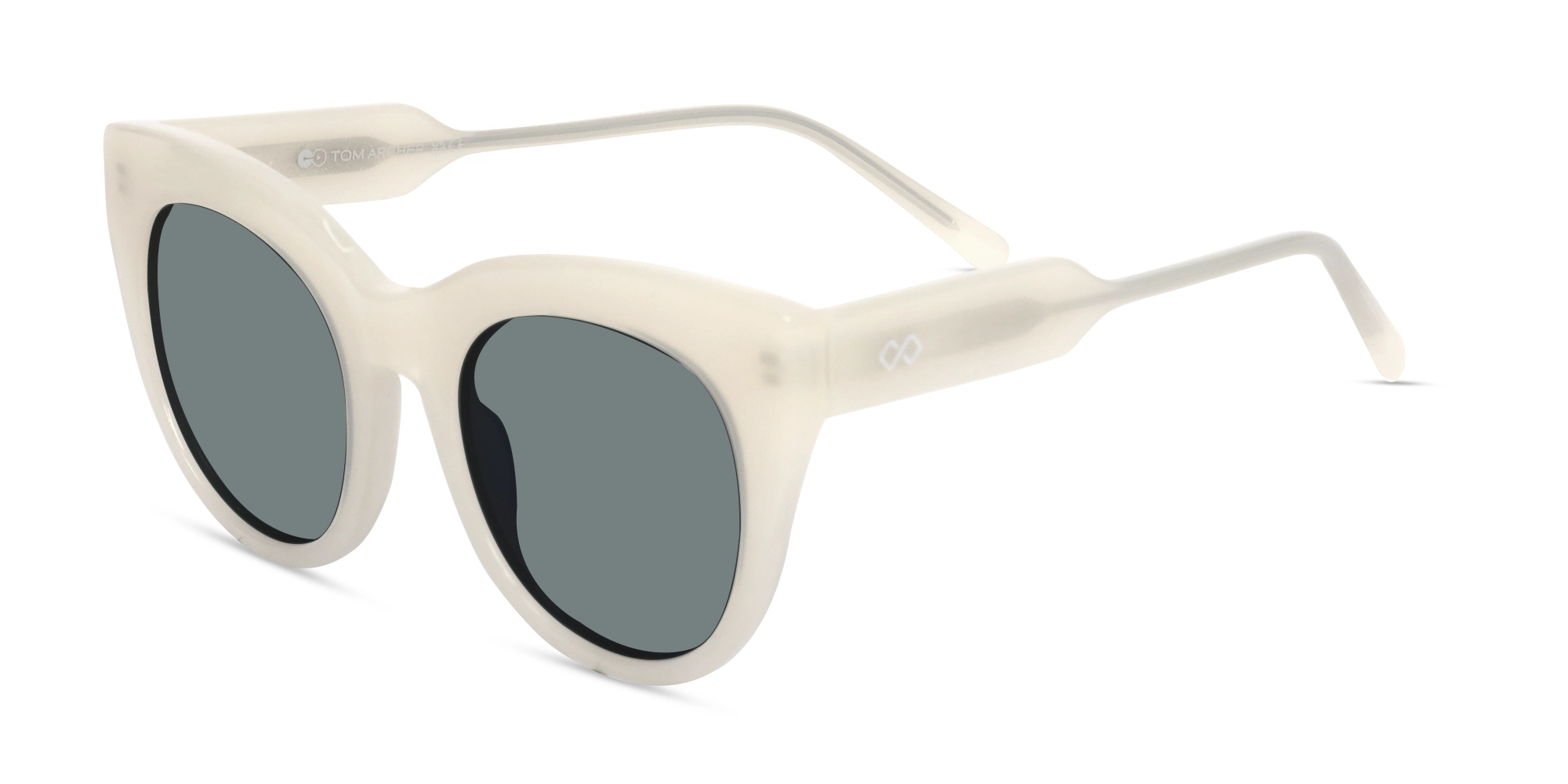 Pearl White Cat-Eye Frame With Dark Grey Tint Sunglasses-3 Pearl White Cat-Eye Frame With Dark Grey Tint Sunglasses-3