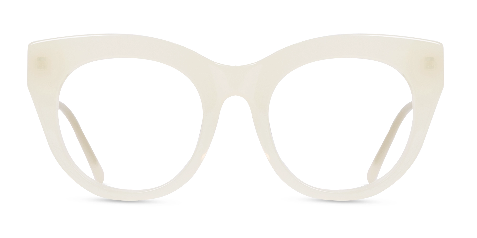 Pearl White Cat-Eye Glasses For Women