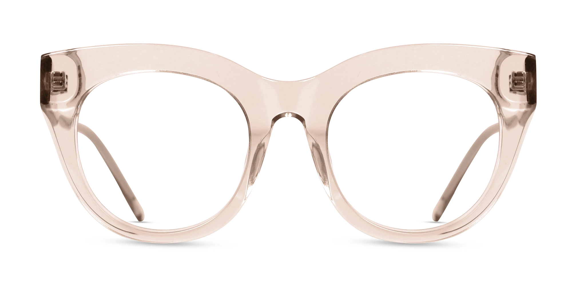 Crystal Water Beige Acetate Cat-Eye Glasses