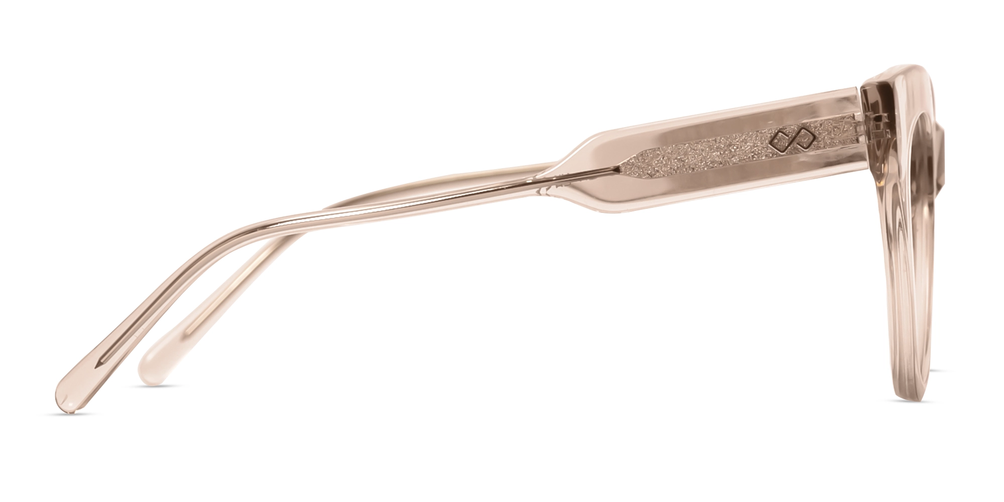 Crystal Water Beige Acetate Cat-Eye Glasses