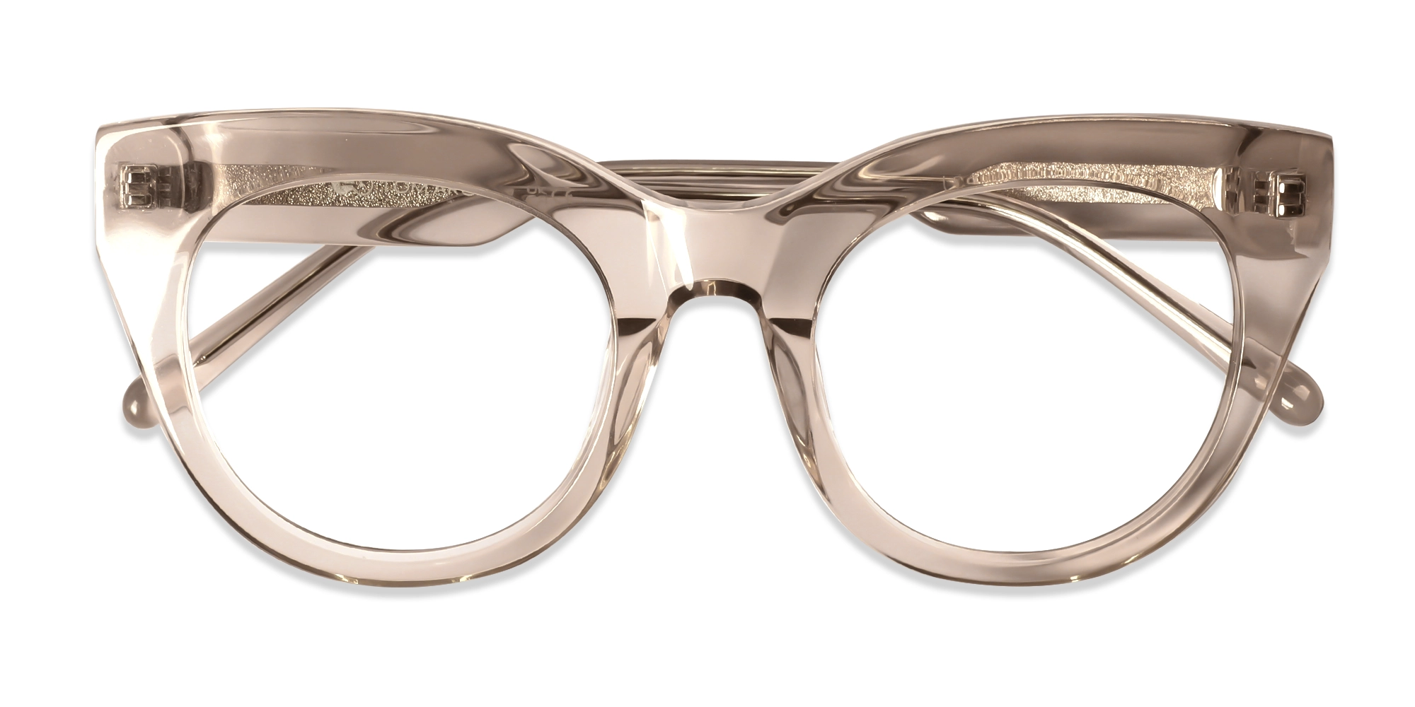 Crystal Water Beige Acetate Cat-Eye Glasses