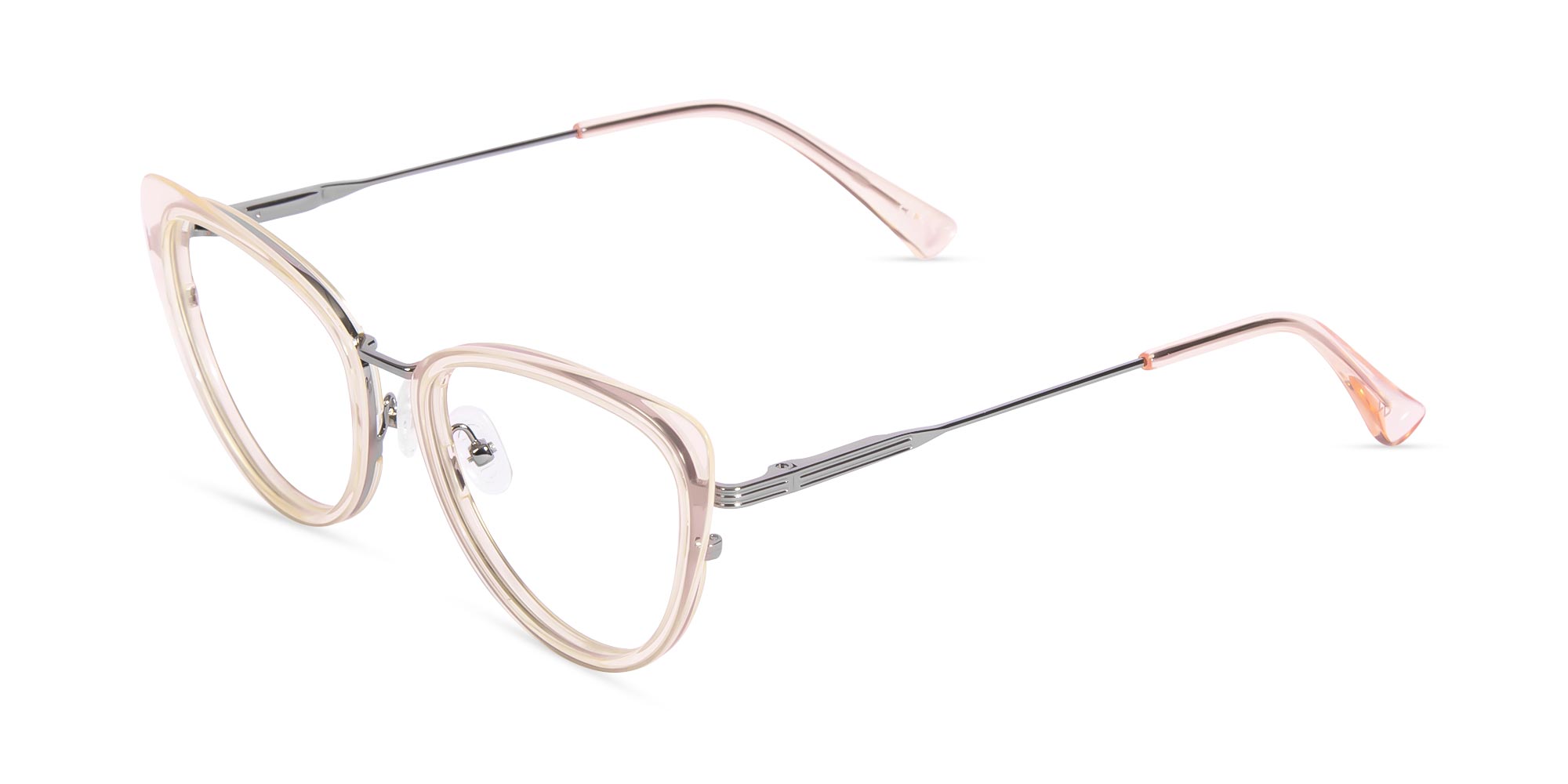 Crystal Beige Cat Eye Glasses-3