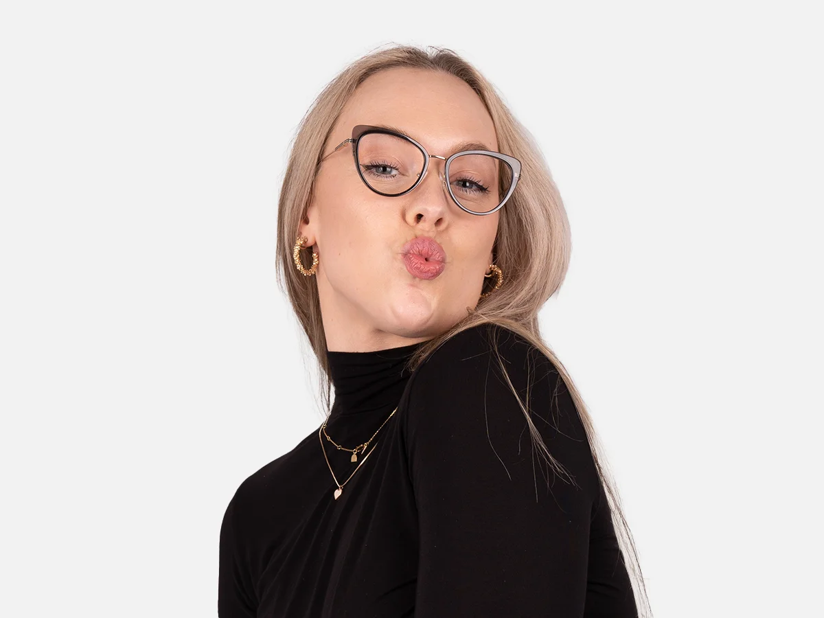 Crystal Grey Cat Eye Spectacle-41