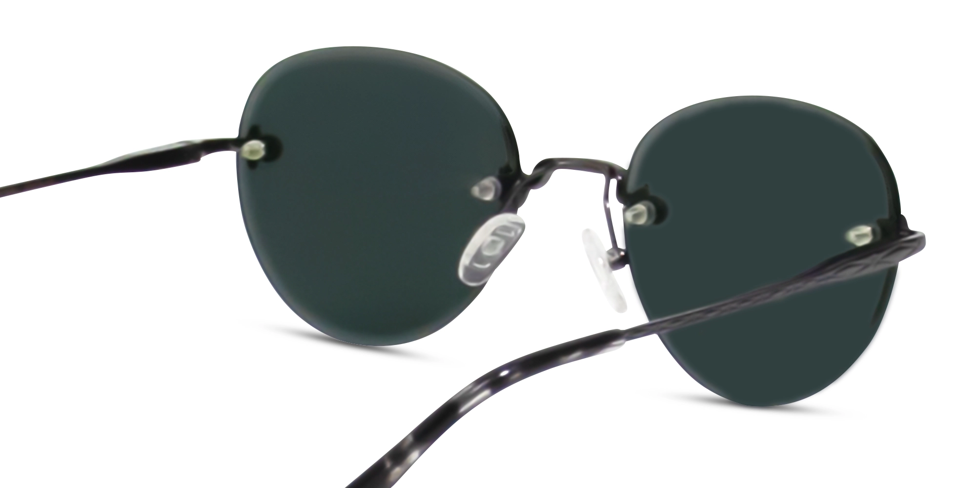 Black & Marble Round Rimless Sunglasses 5