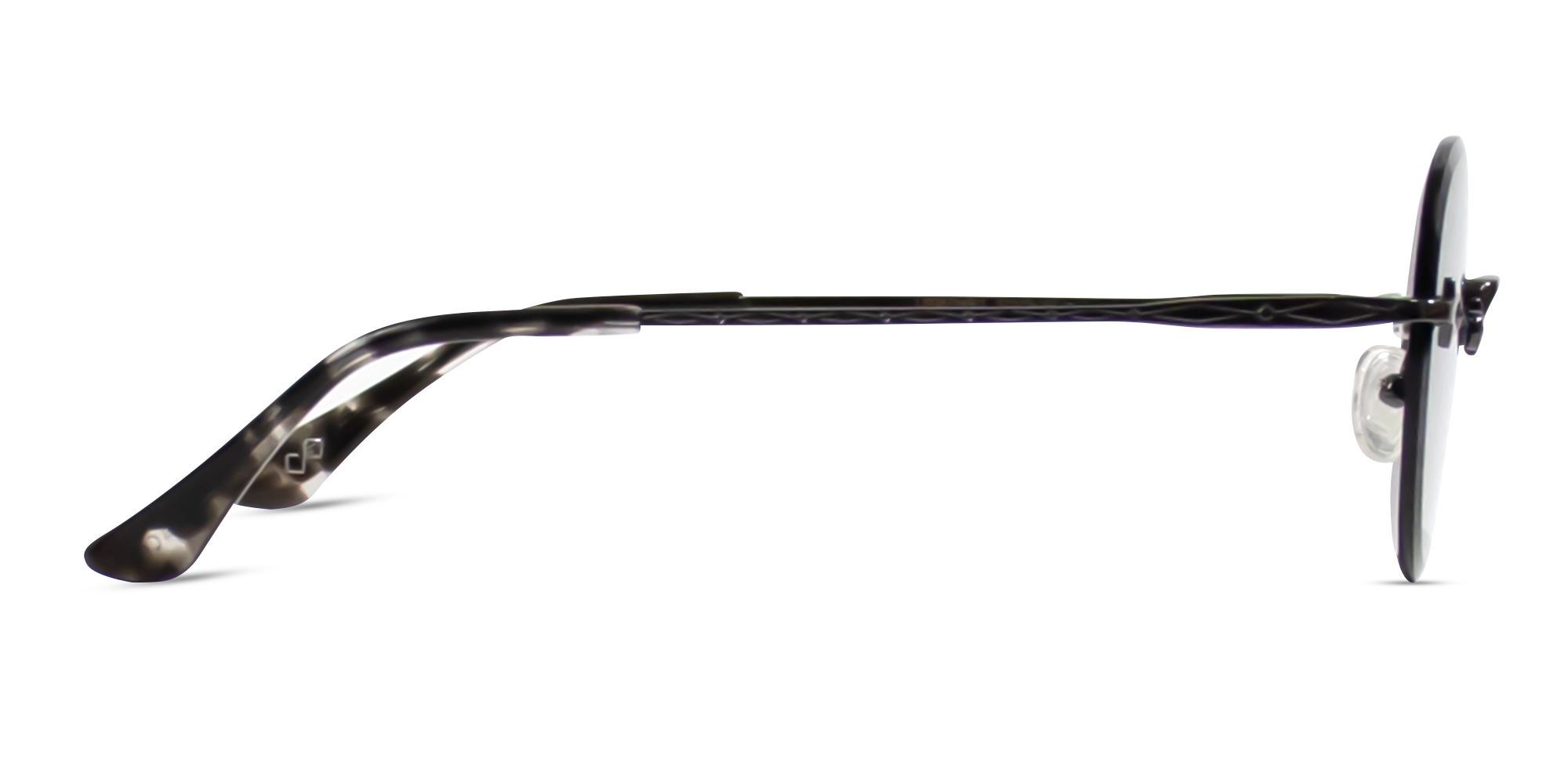 Black & Marble Round Rimless Sunglasses 4