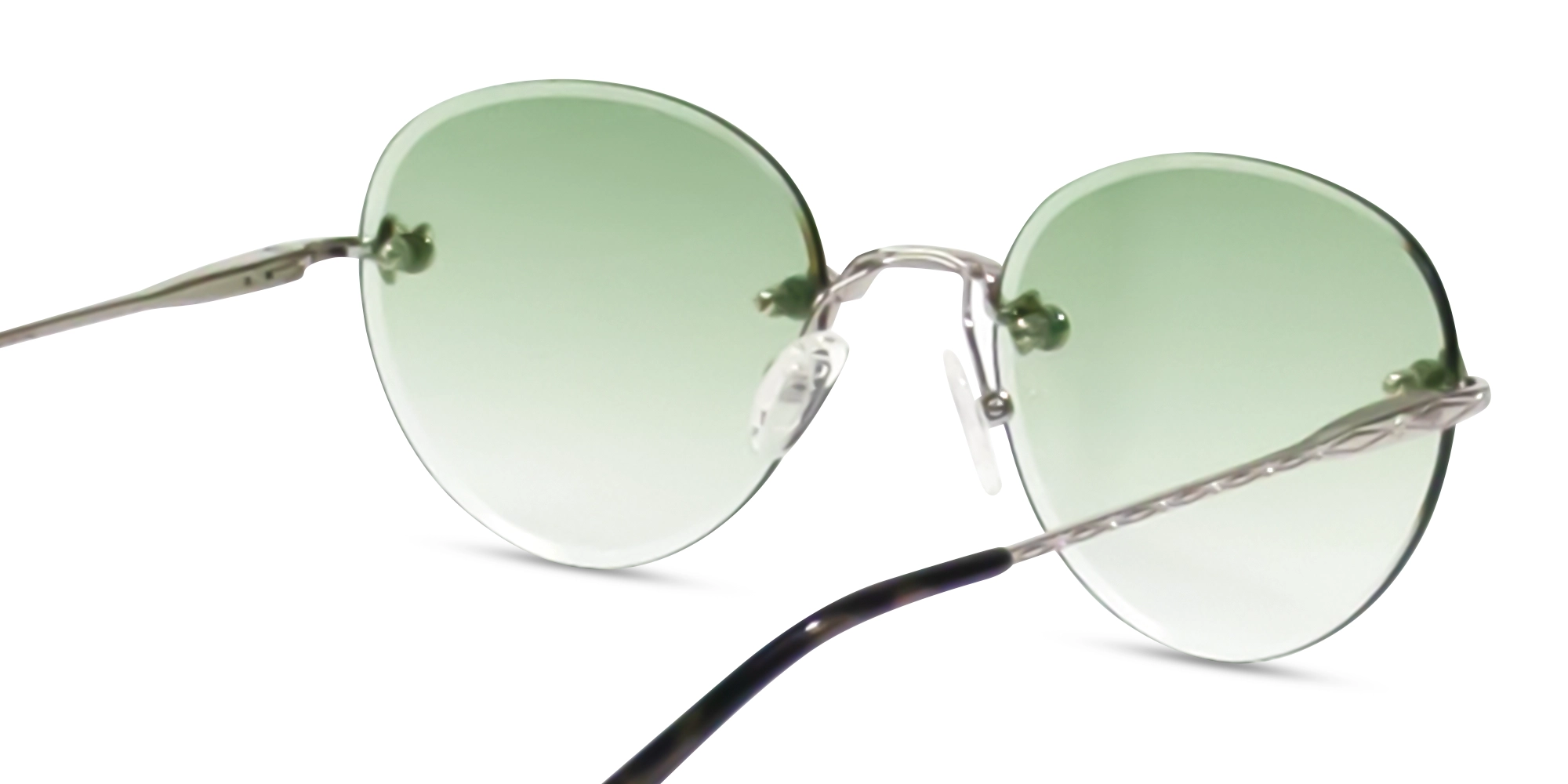 Silver and Black Marble Metal Rimless Sunglasses 5