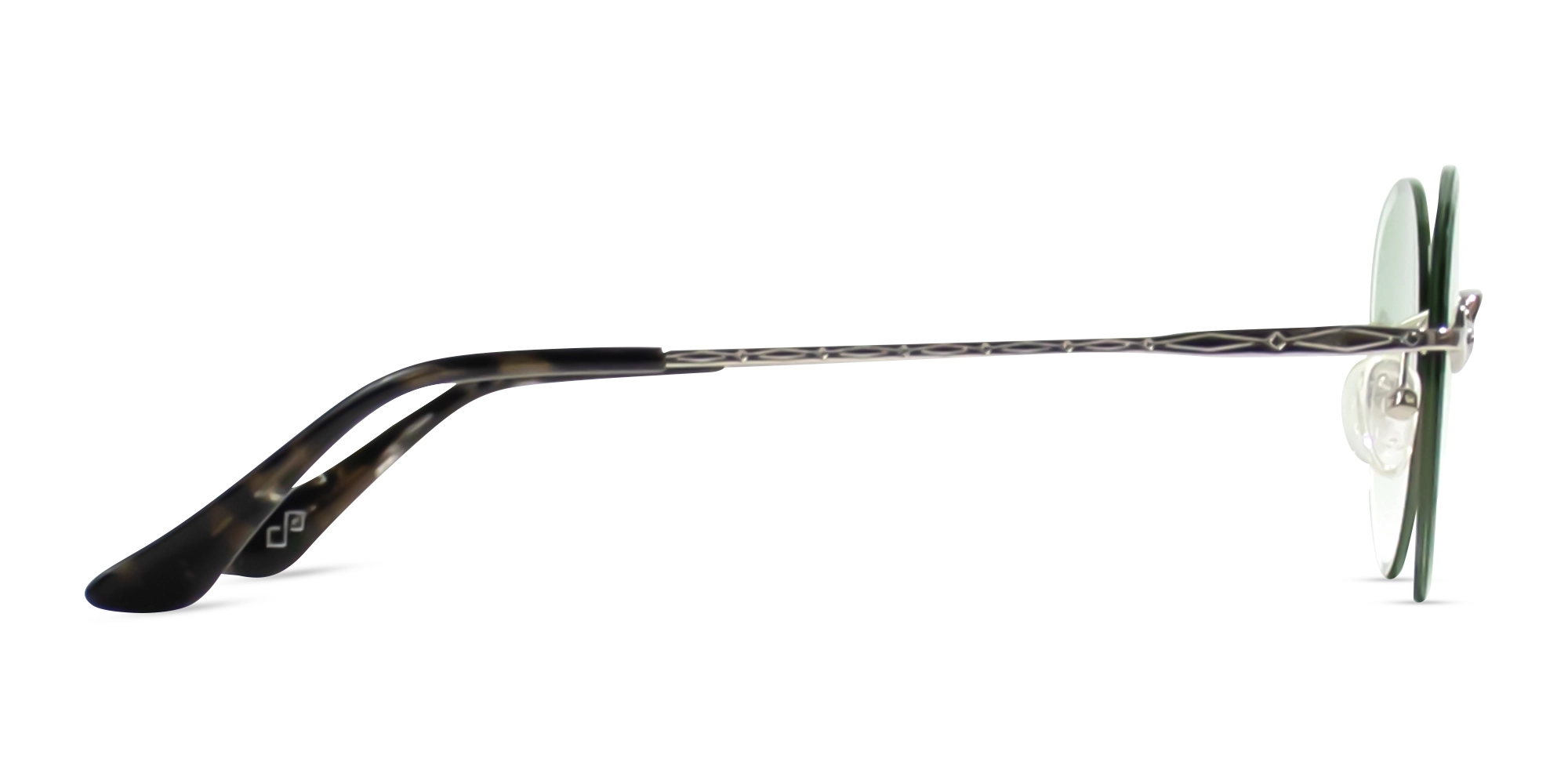 Silver and Black Marble Metal Rimless Sunglasses 4