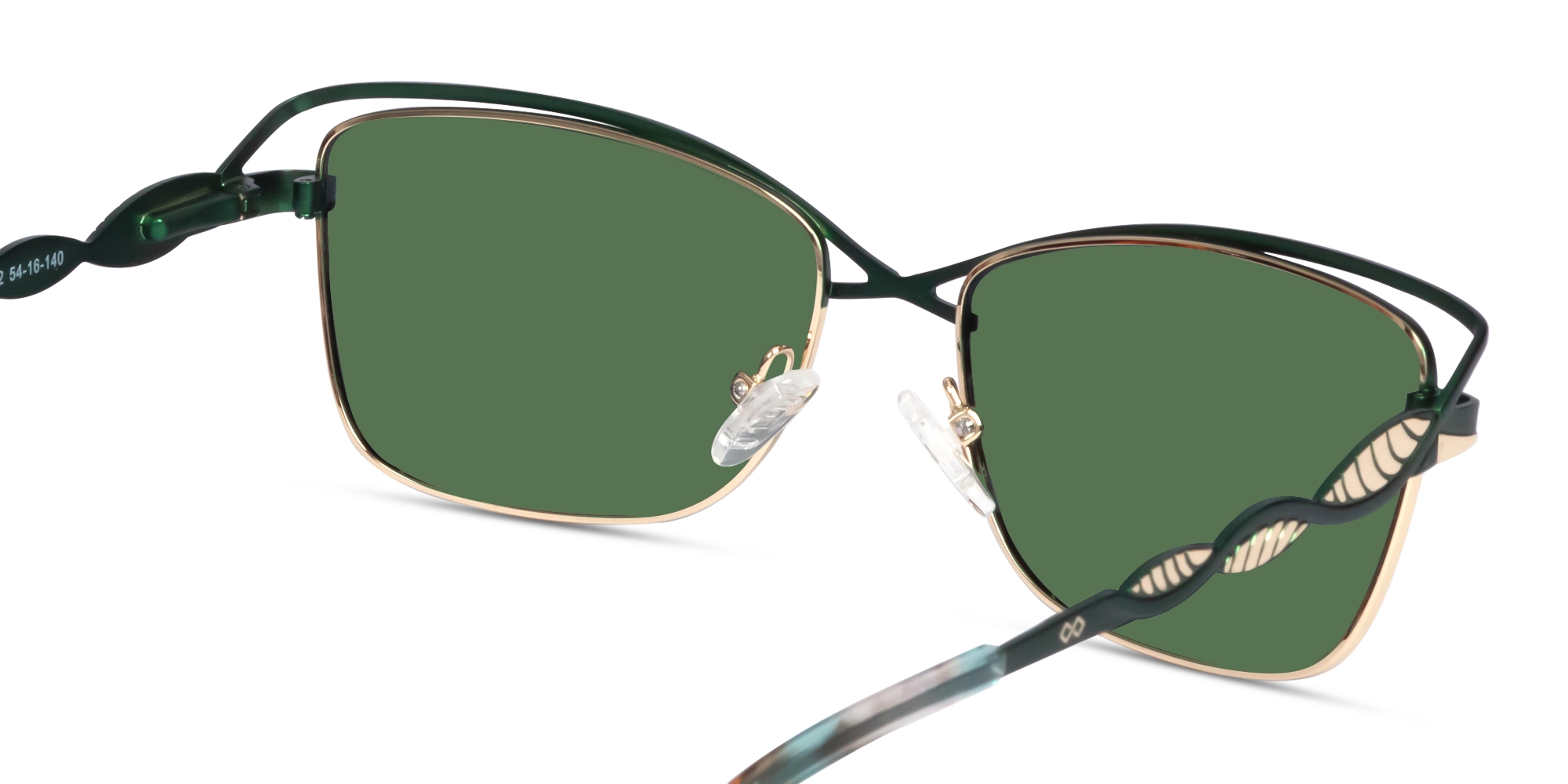 Matte Emerald Green & Gold Cat-Eye Sunglasses 5