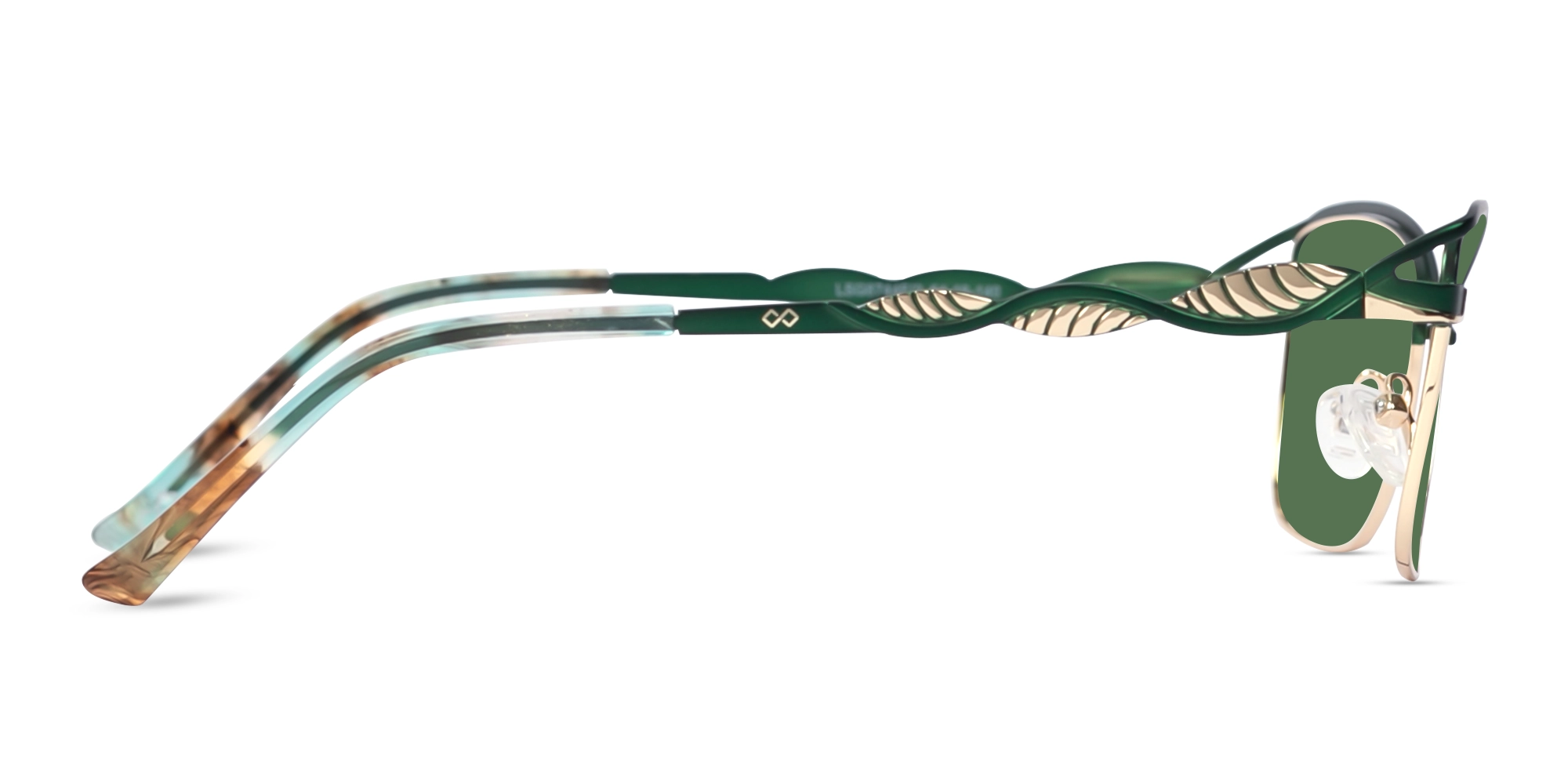 Matte Emerald Green & Gold Cat-Eye Sunglasses 4