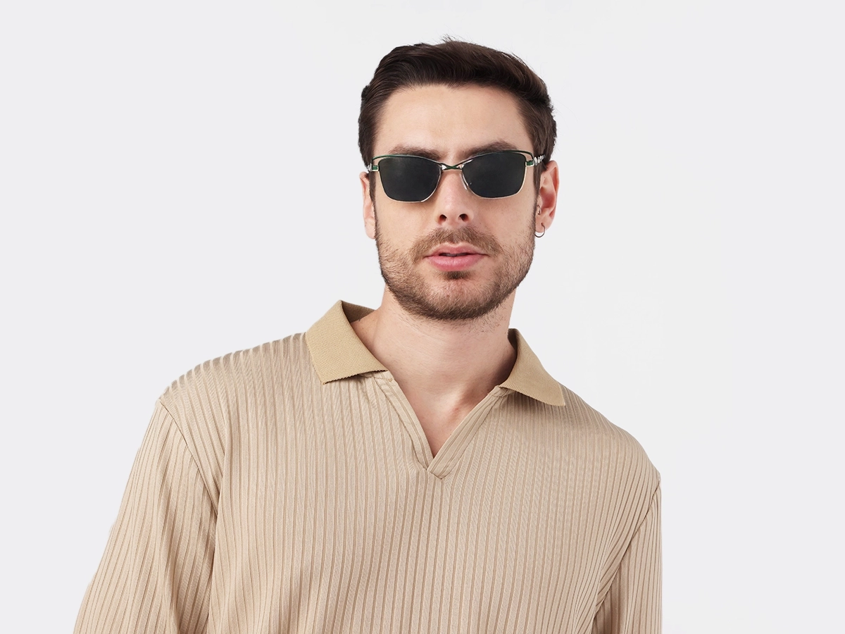 Matte Emerald Green & Gold Cat-Eye Sunglasses 41