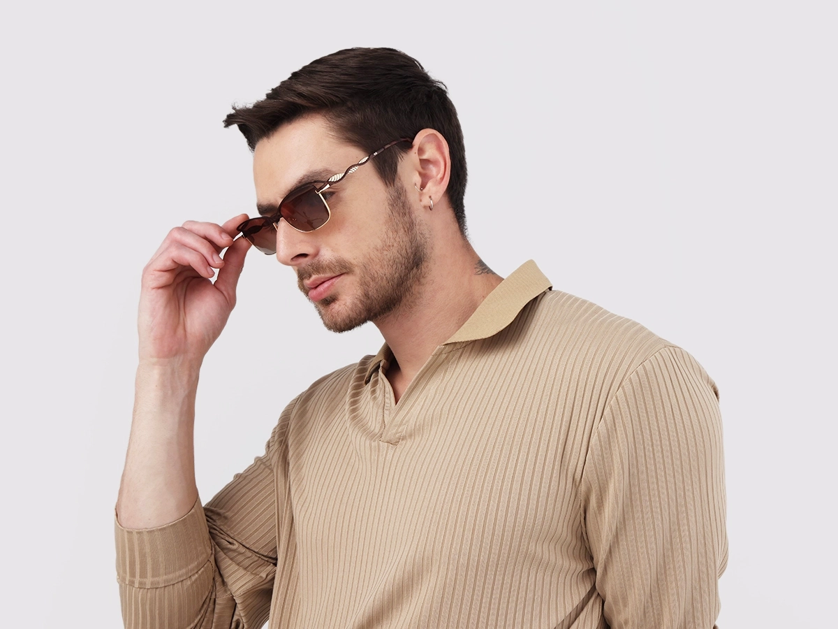 Matte Bronze & Gold Cat-Eye Sunglasses 42