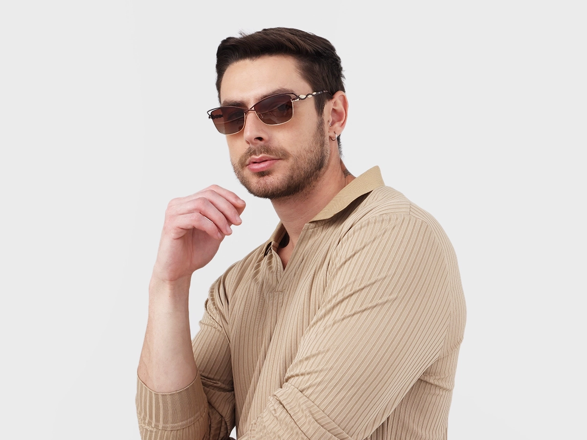 Matte Bronze & Gold Cat-Eye Sunglasses 41