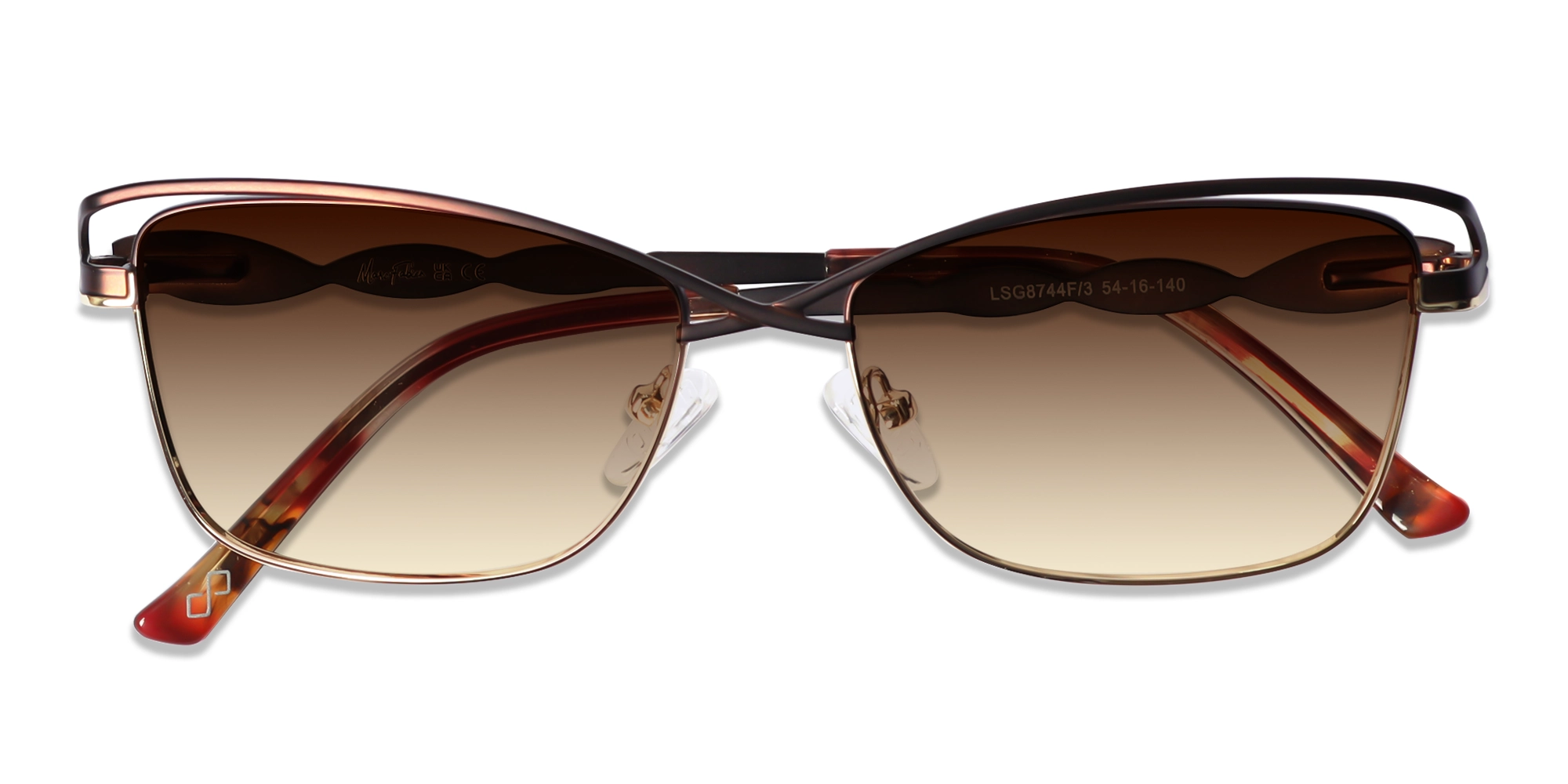 Matte Bronze & Gold Cat-Eye Sunglasses 6