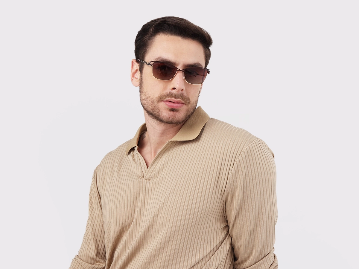 Matte Bronze & Gold Cat-Eye Sunglasses 43
