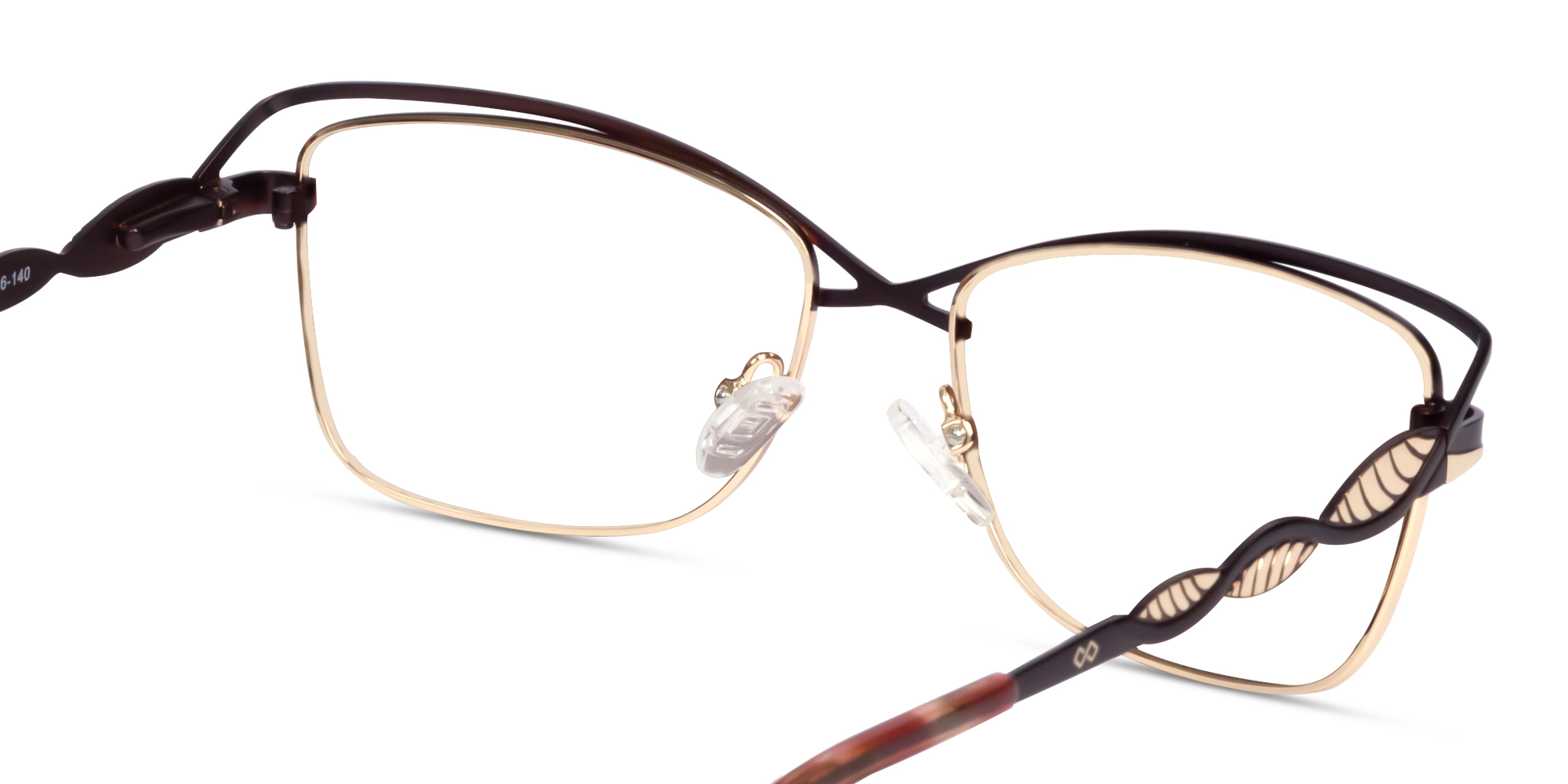 Matte Bronze & Gold Cat-eye Glasses-5