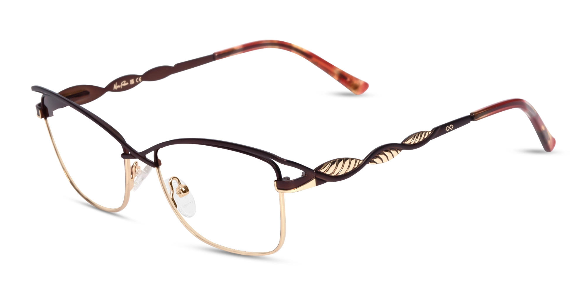 Matte Bronze & Gold Cat-eye Glasses-3