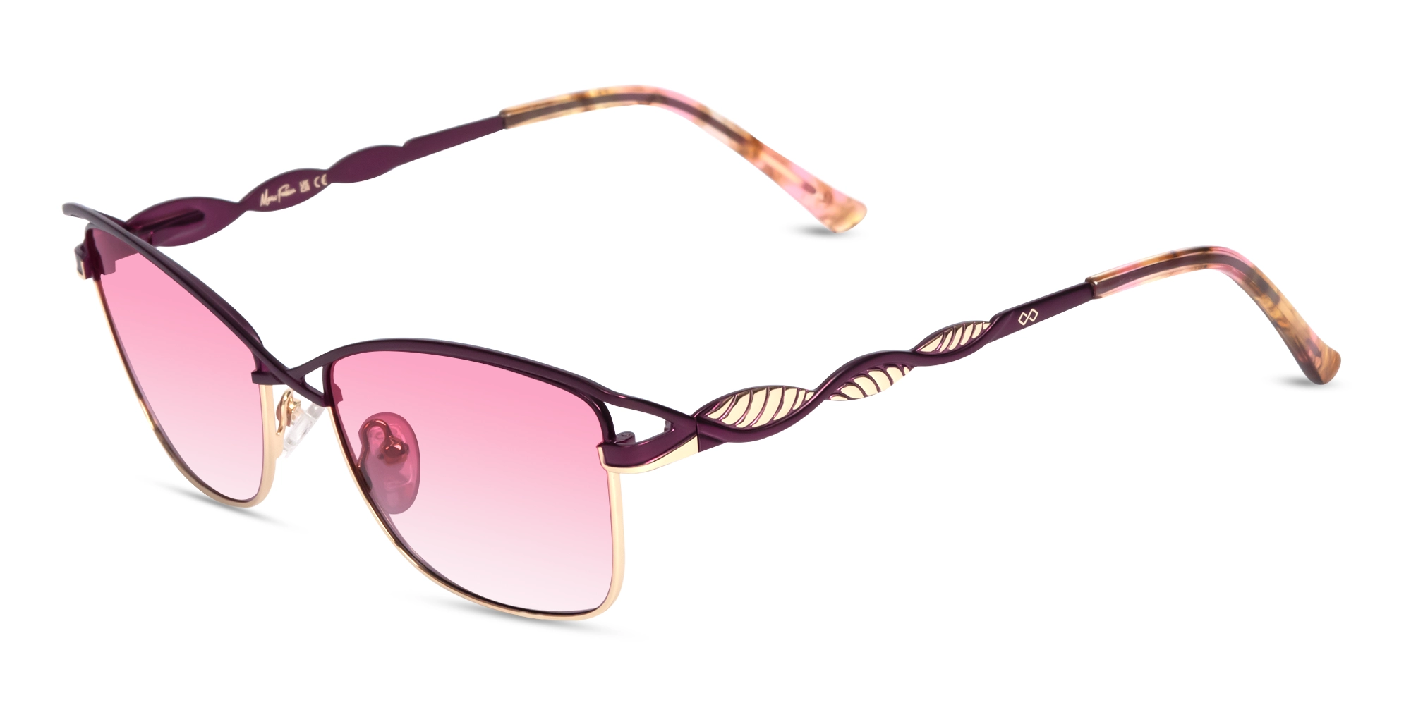  Matte Purple & Gold Cat-Eye Sunglasses 3