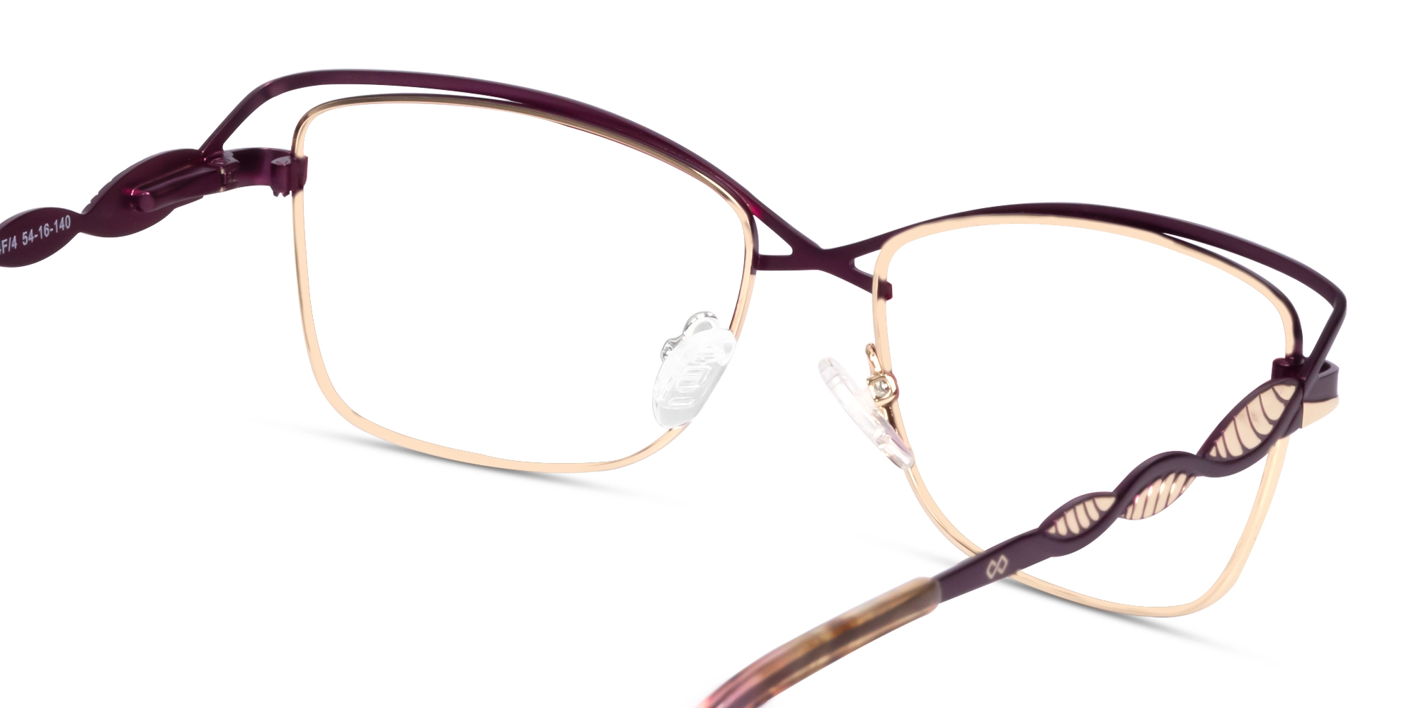 Matte Purple & Gold Cat-eye Glasses-5