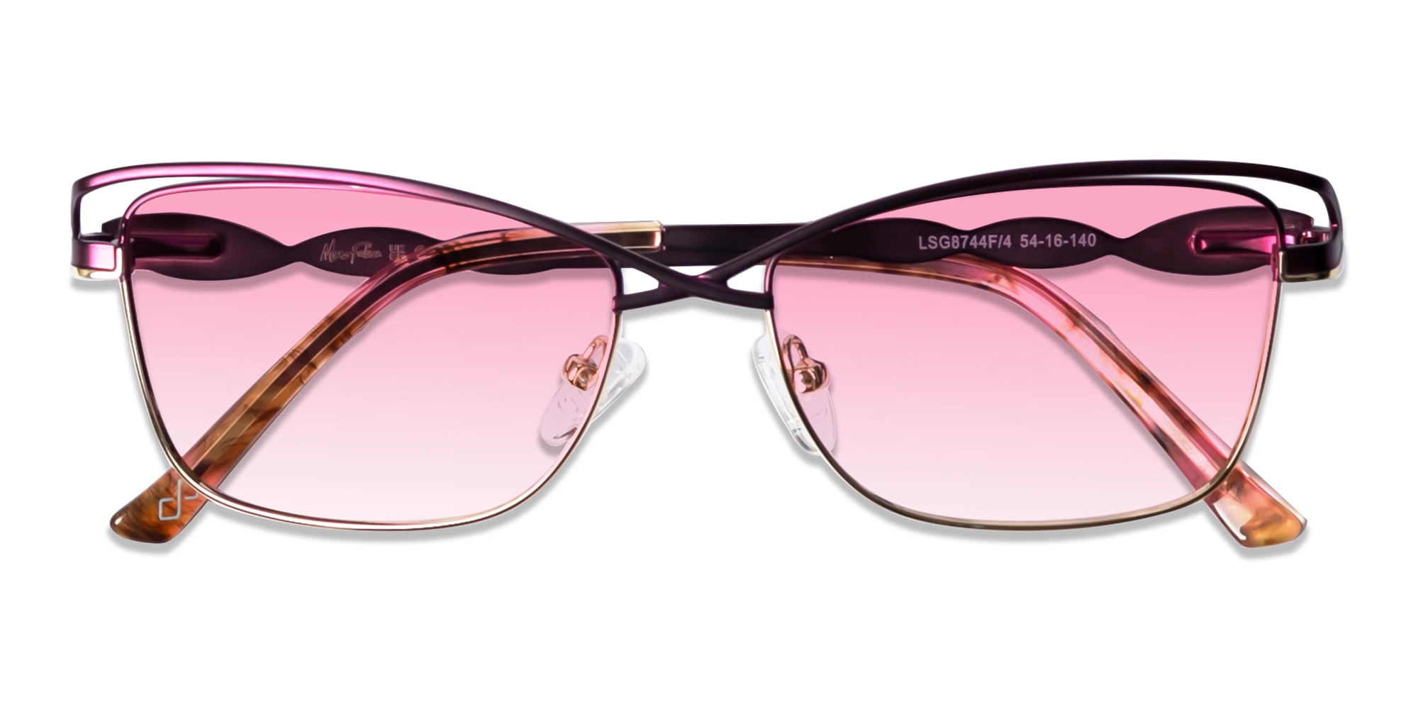 Matte Purple & Gold Cat-Eye Sunglasses 6