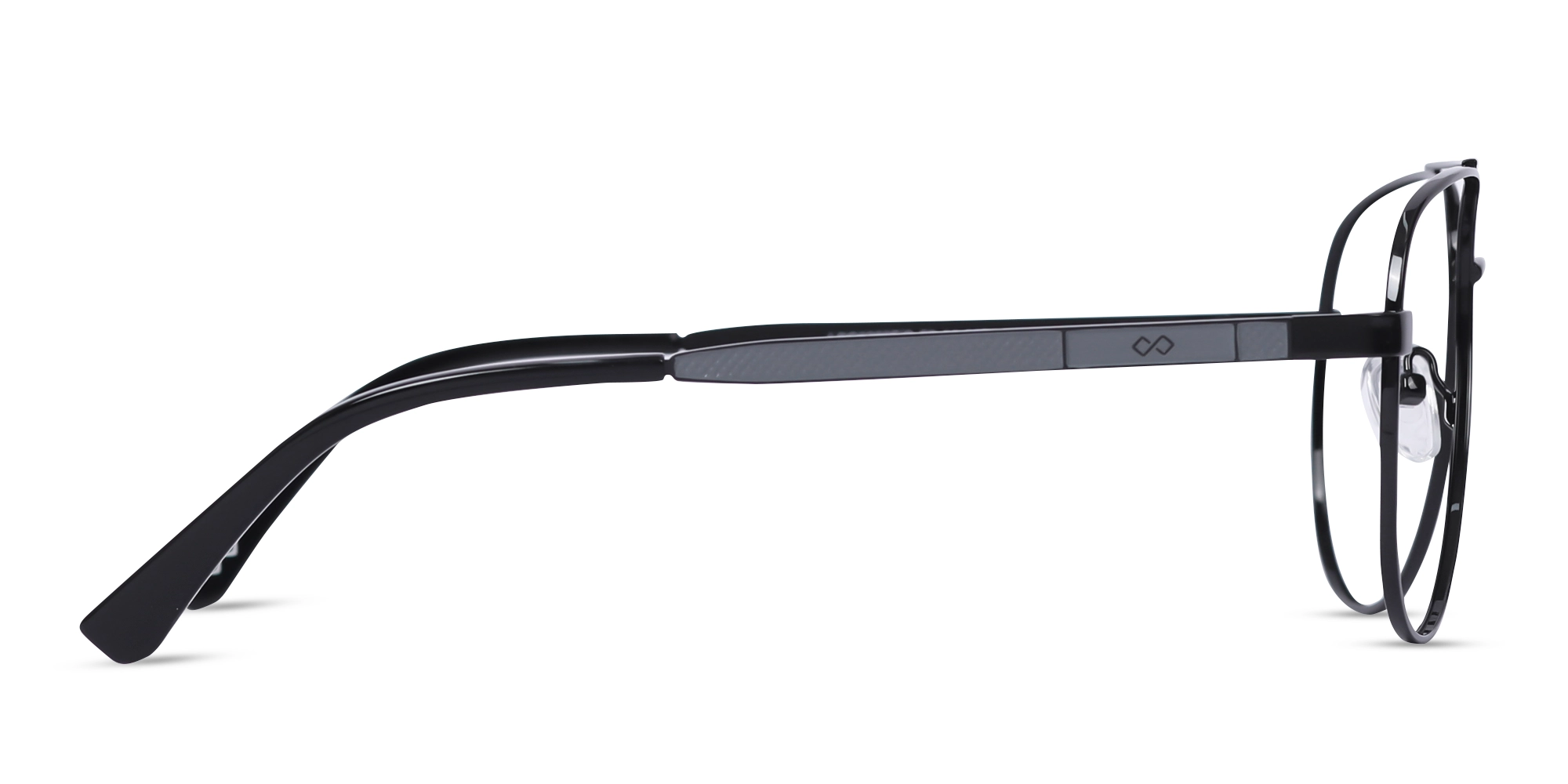 Metal Black Double Bridge Glasses