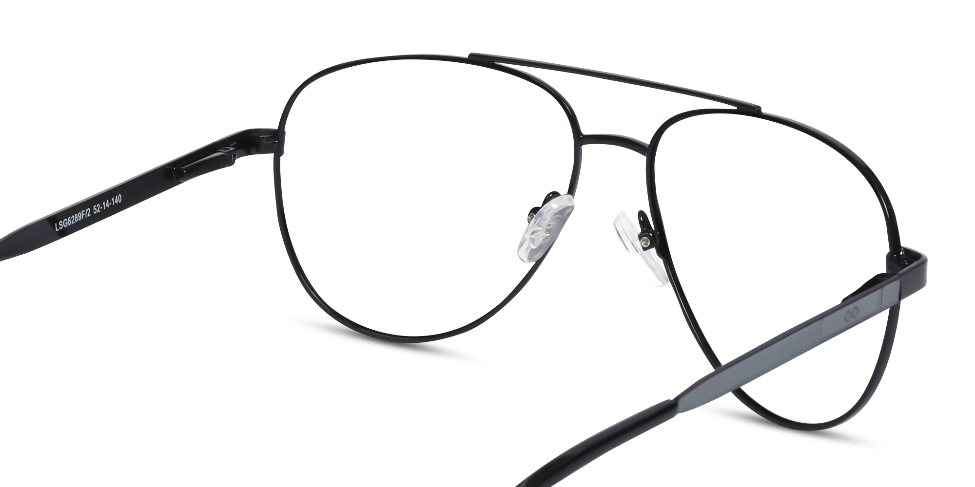 Metal Black Double Bridge Glasses