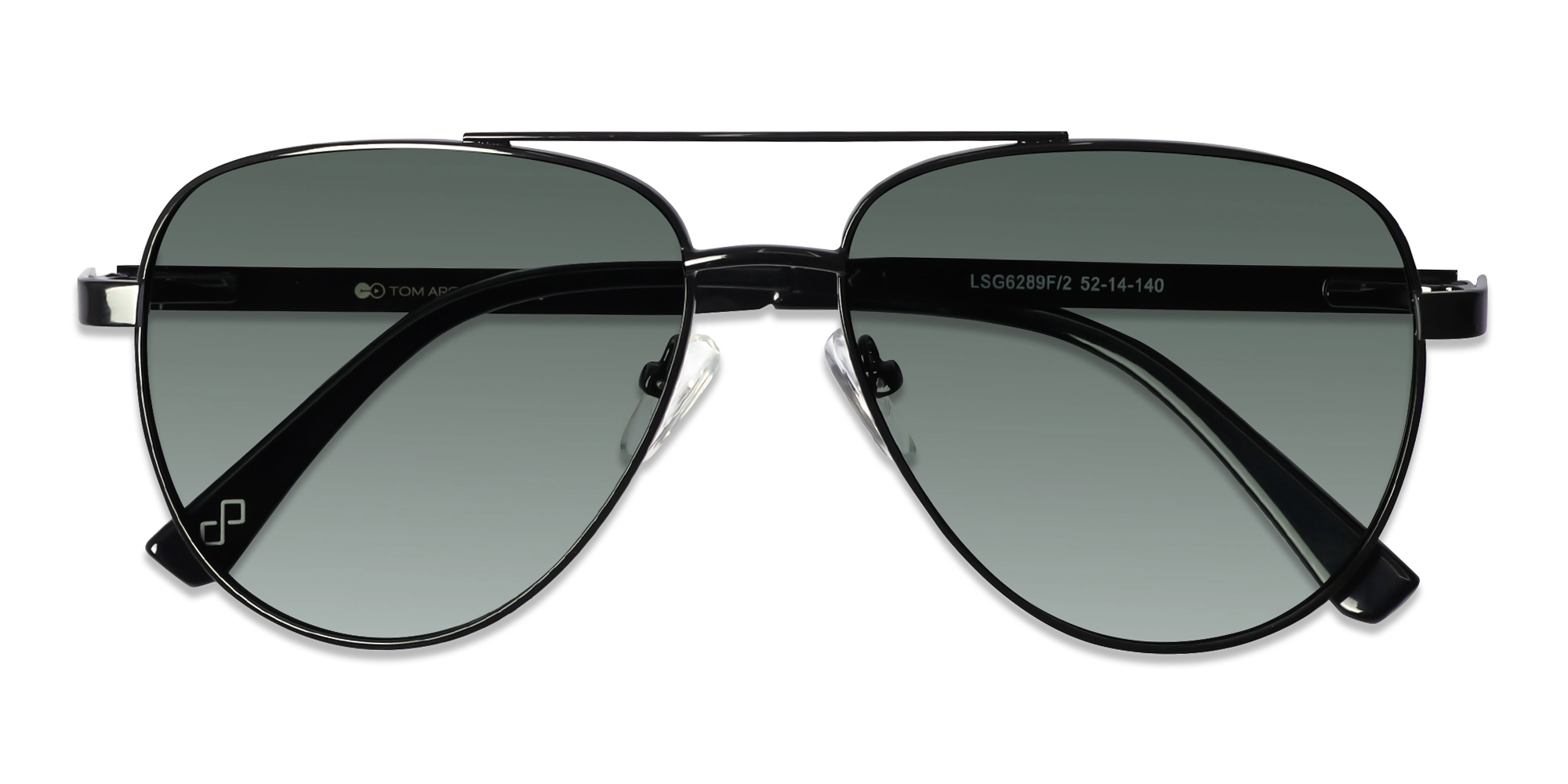 Black Double Bridge Metal Pilot Sunlasses 6
