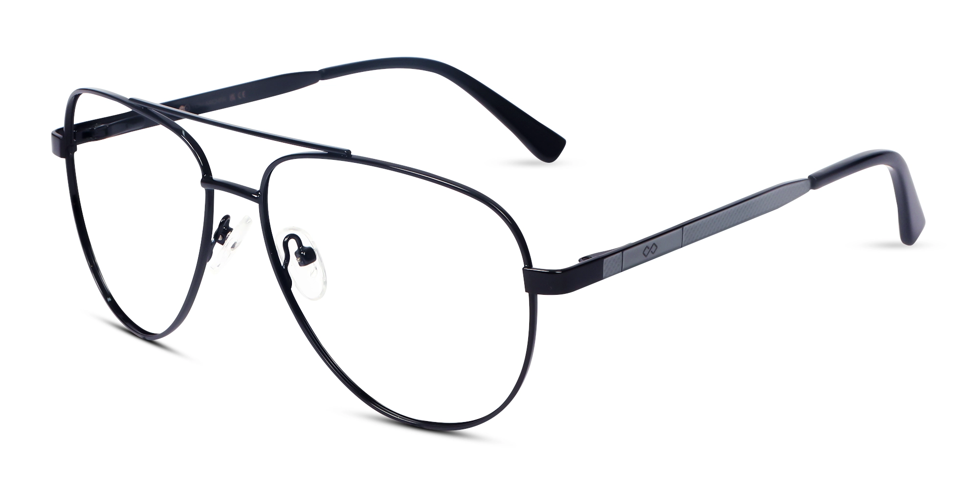 Metal Black Double Bridge Glasses