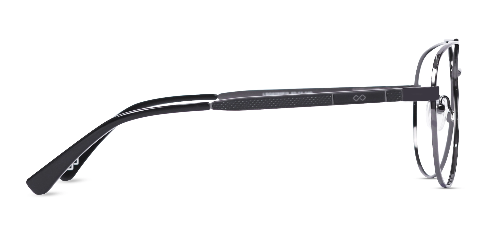 Lightweight Gunmetal Double Bridge Glasses