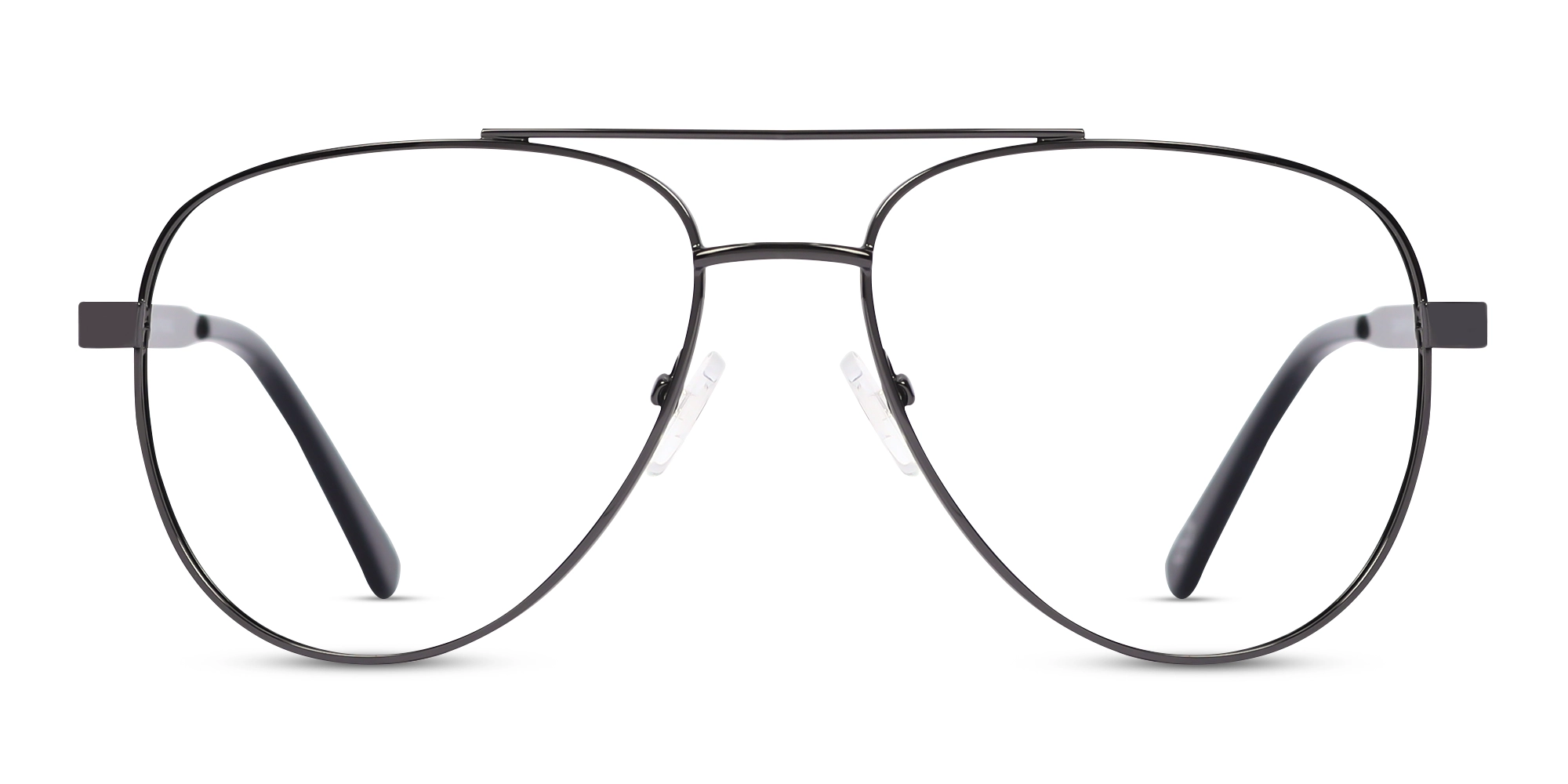 Lightweight Gunmetal Double Bridge Glasses