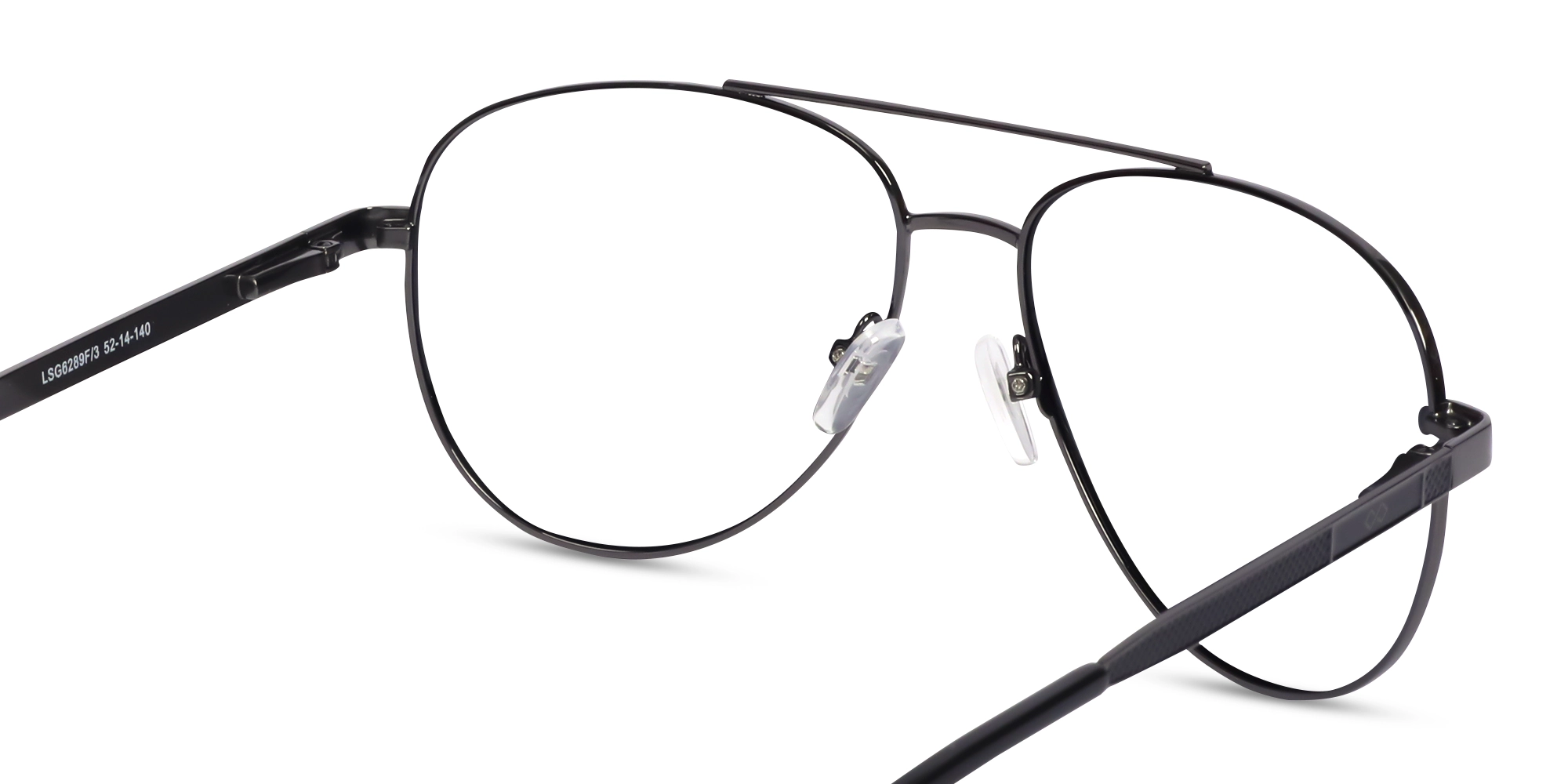 Lightweight Gunmetal Double Bridge Glasses