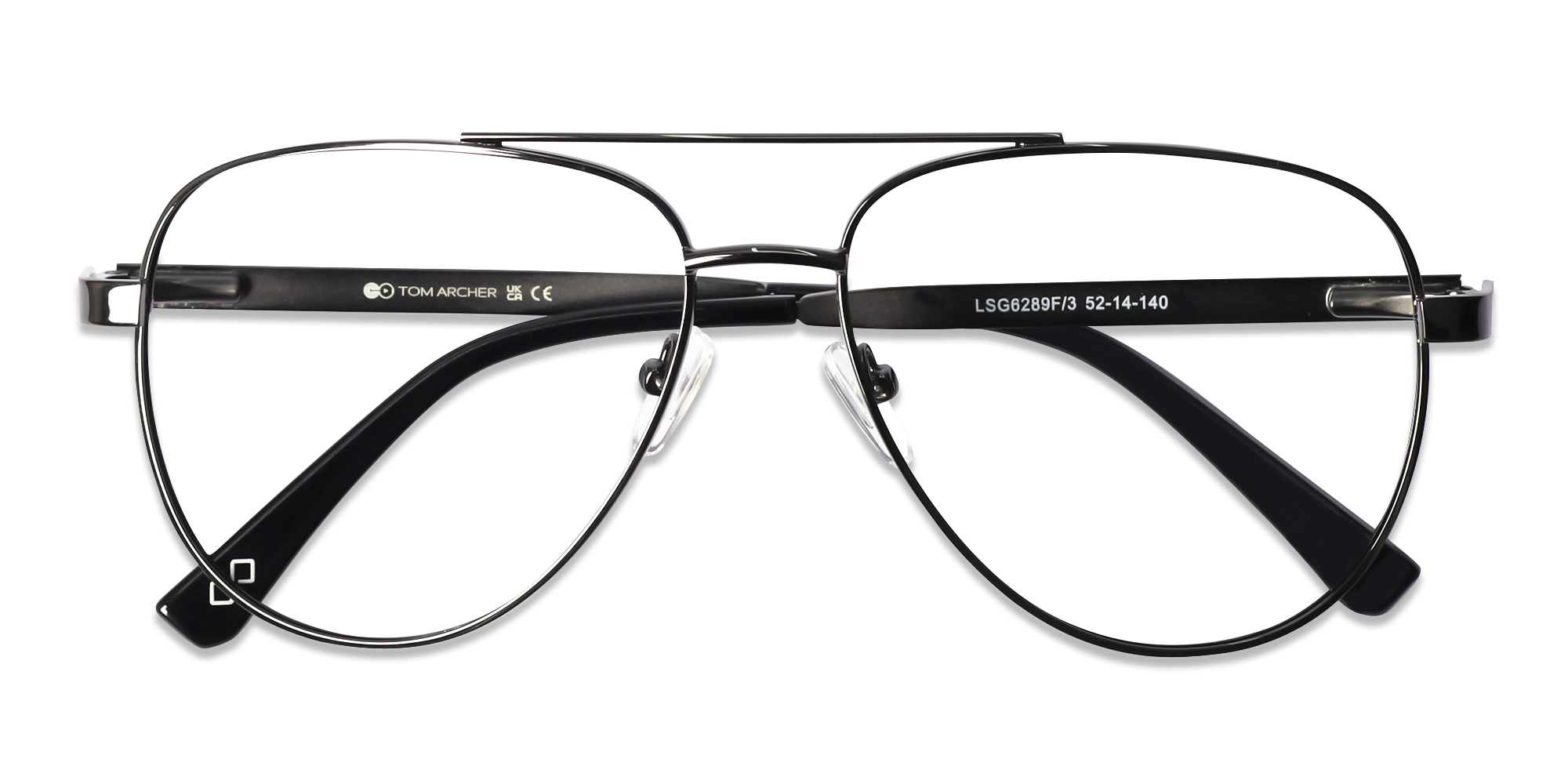 Lightweight Gunmetal Double Bridge Glasses