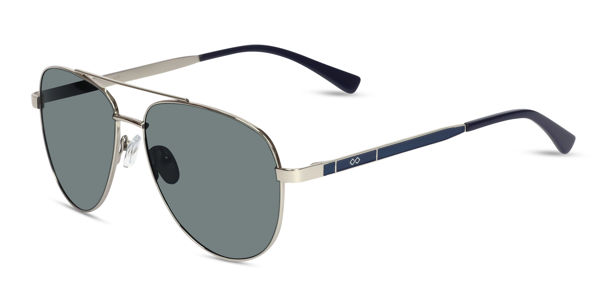 Silver Lightweight Double Bridge Metal Sunglasses 3 Silver Lightweight Double Bridge Metal Sunglasses 3