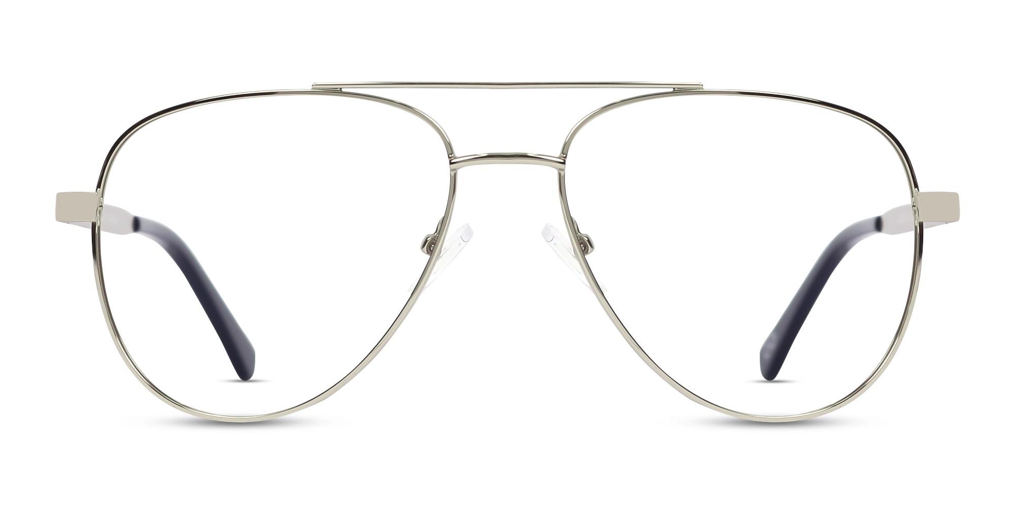 Lightweight Silver Double Bridge Glasses