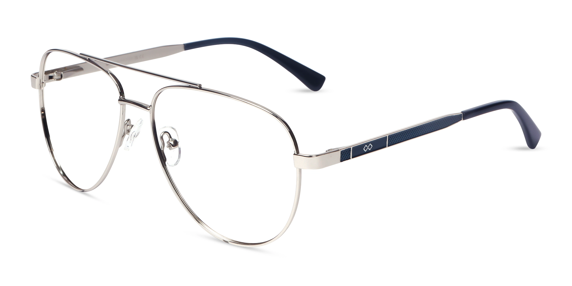 Lightweight Silver Double Bridge Glasses