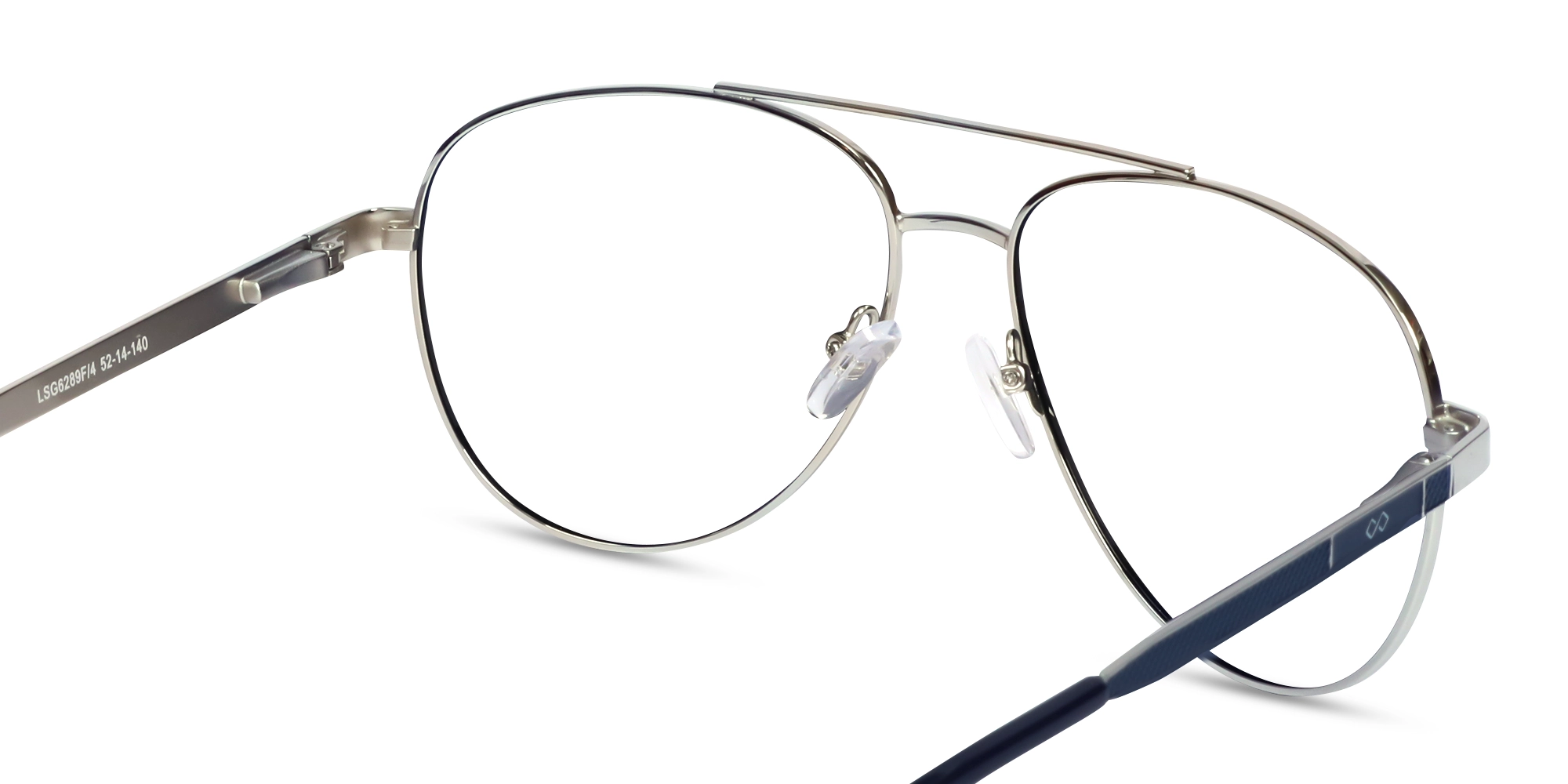 Lightweight Silver Double Bridge Glasses