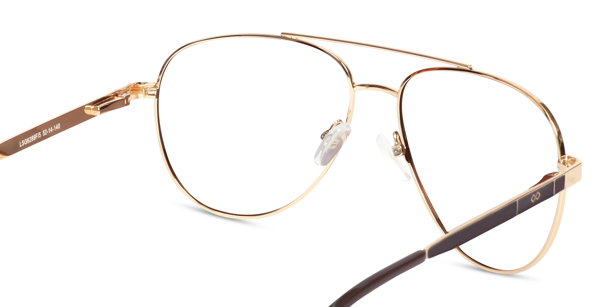 Lightweight Gold Double Bridge Glasses