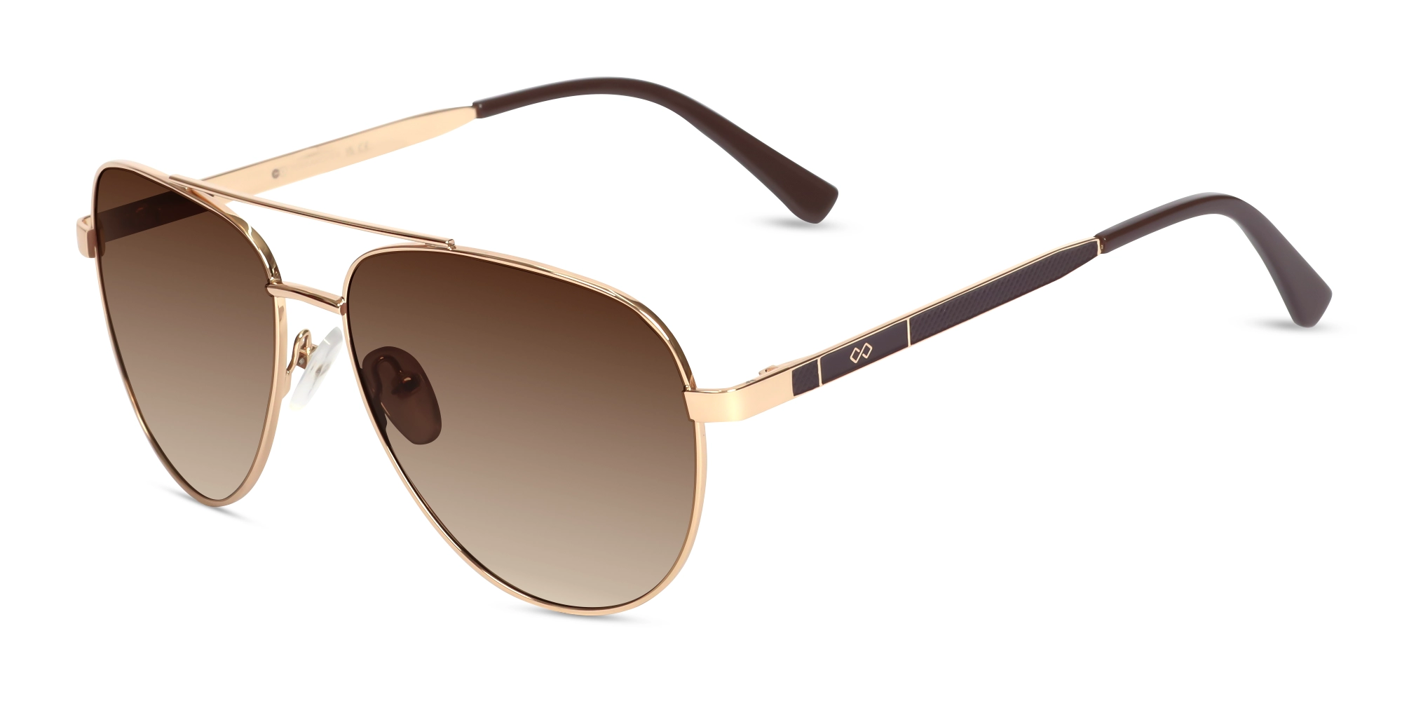 Gold Lightweight Full Rim Metal Sunglasses 3