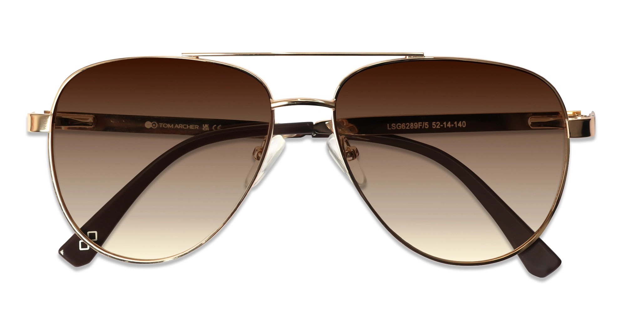 Gold Lightweight Full Rim Metal Sunglasses 6