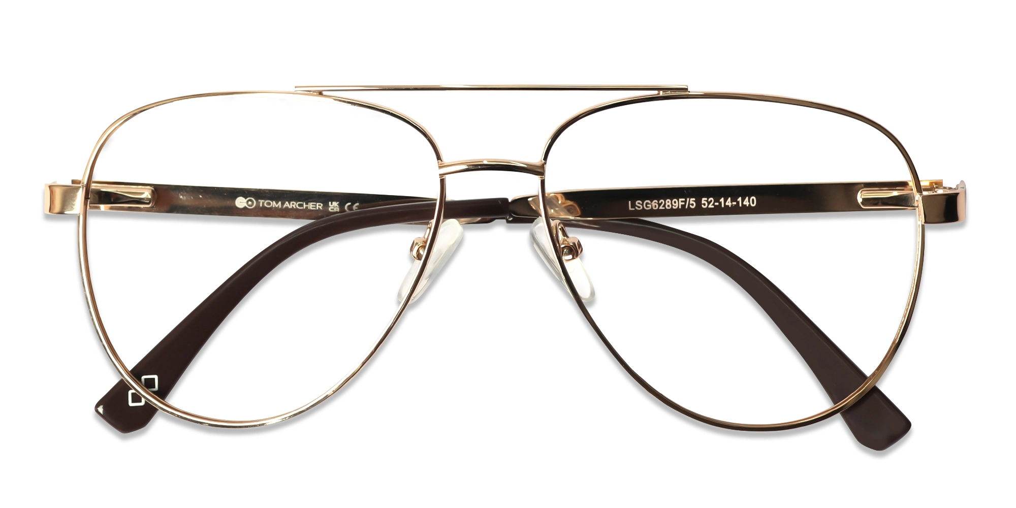 Lightweight Gold Double Bridge Glasses