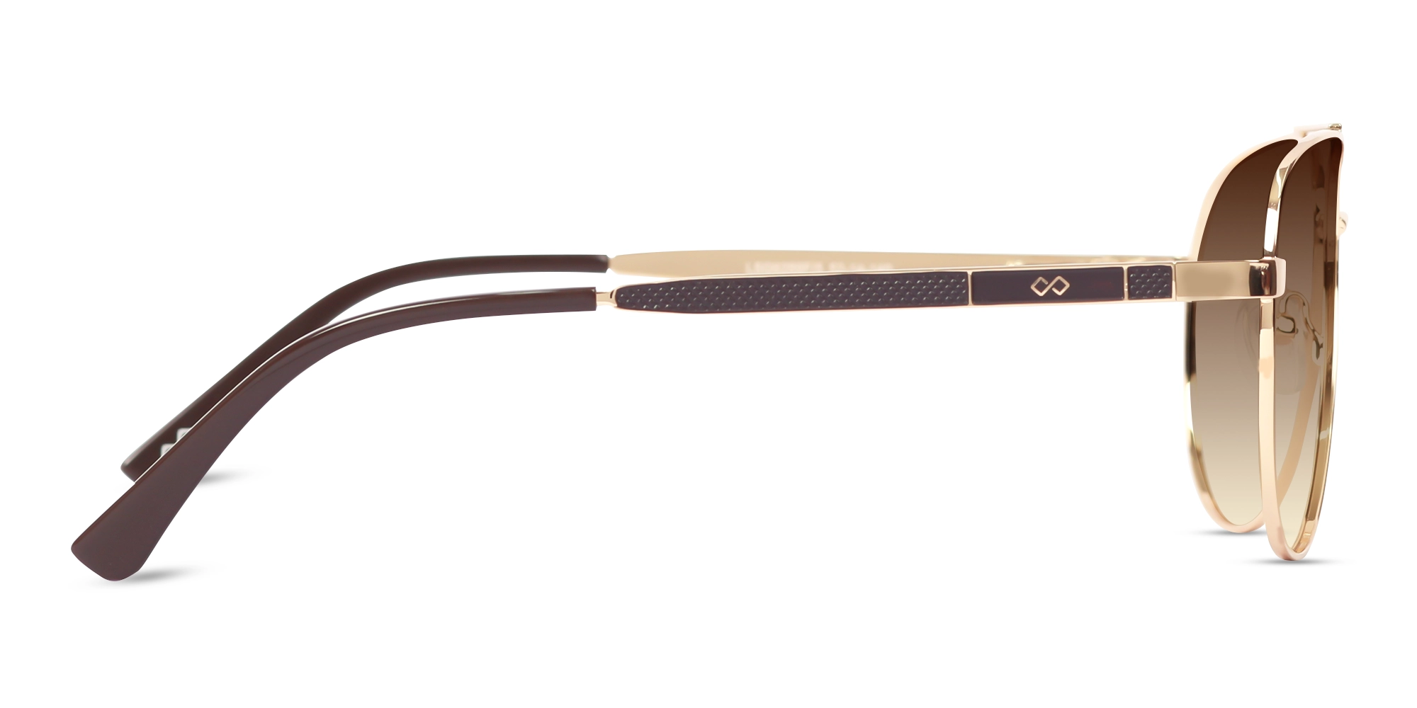 Gold Lightweight Full Rim Metal Sunglasses 4