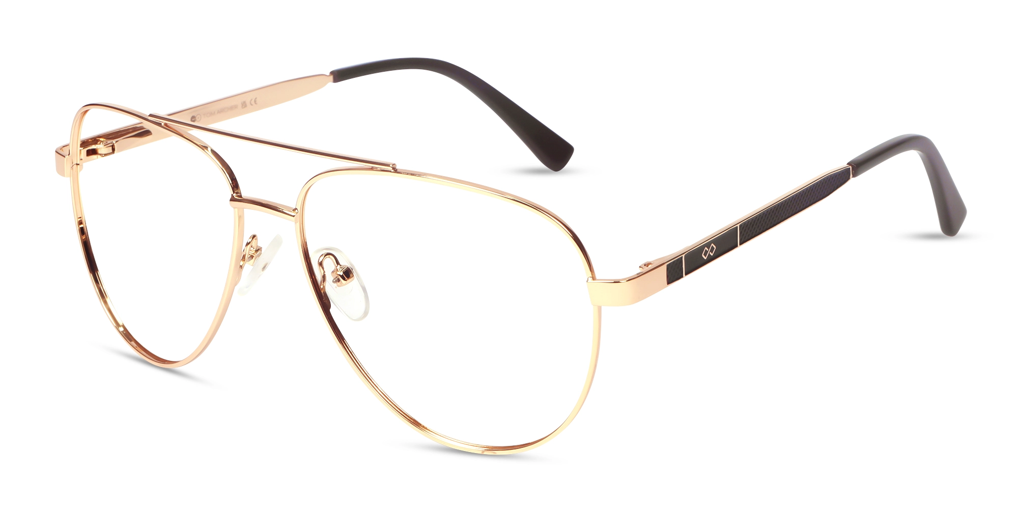 Lightweight Gold Double Bridge Glasses