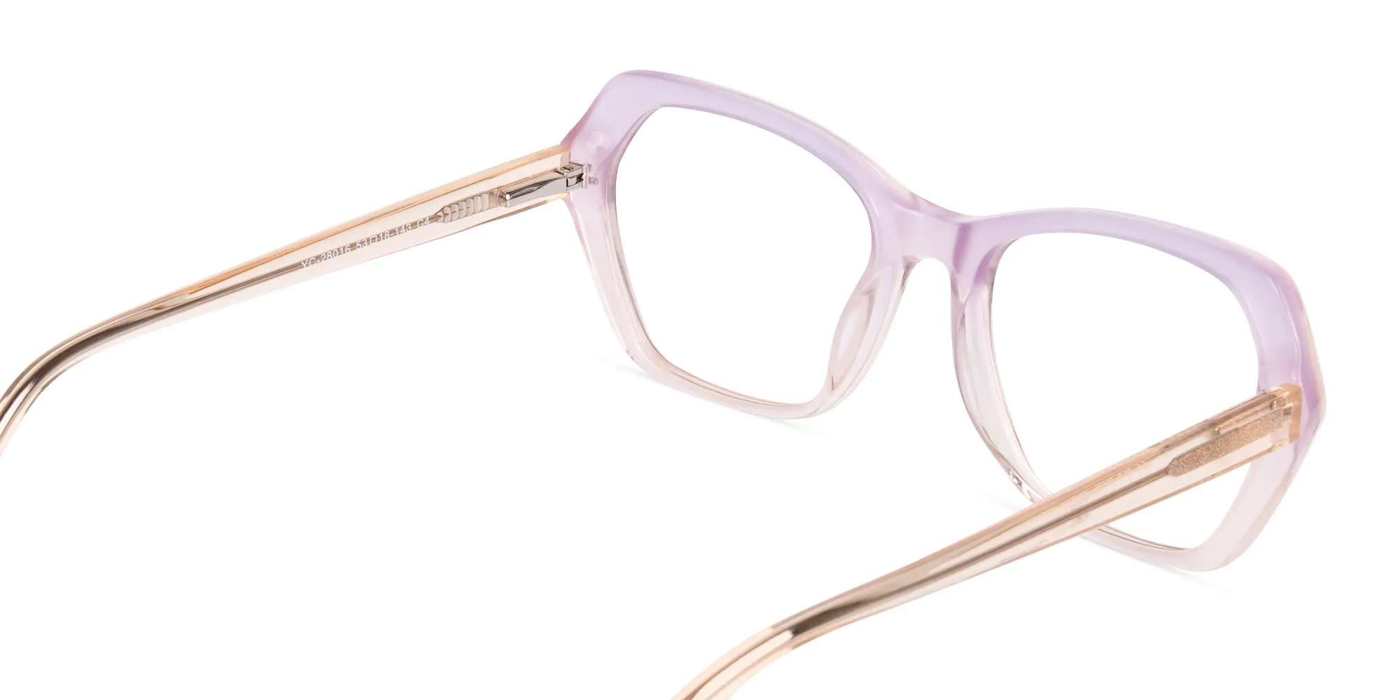 Crystal Purple and Nude Cat Eye Glasses-2
