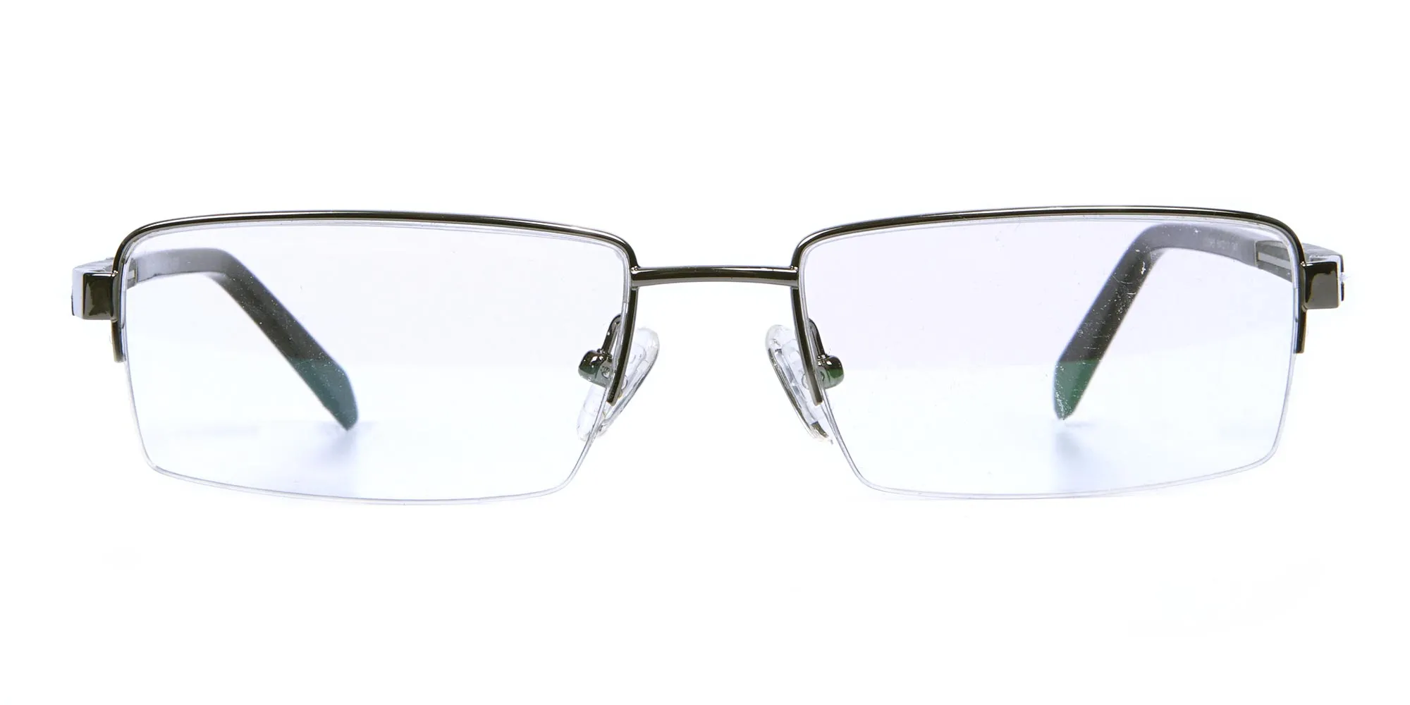 T3565H/GM - Gunmetal Half-Rim Glasses in Rectangular