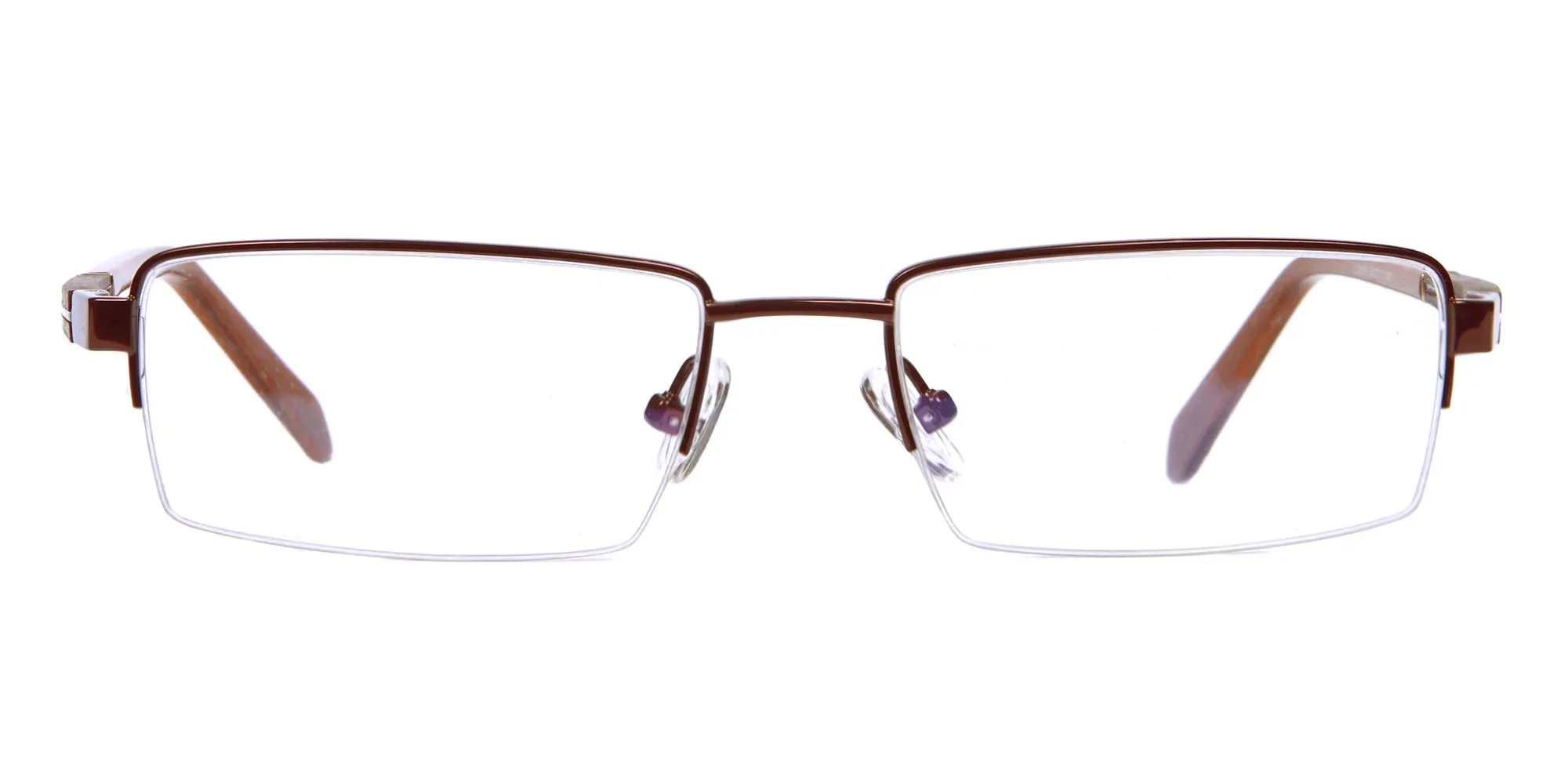 T3565H/BR - Brown Glasses in Half-Rim and Rectangular