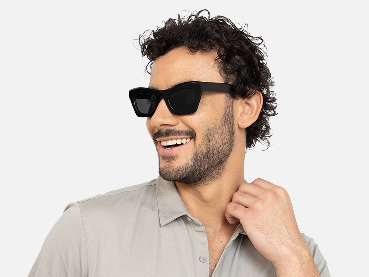 Womens Black Cat Eye Sunglasses-44