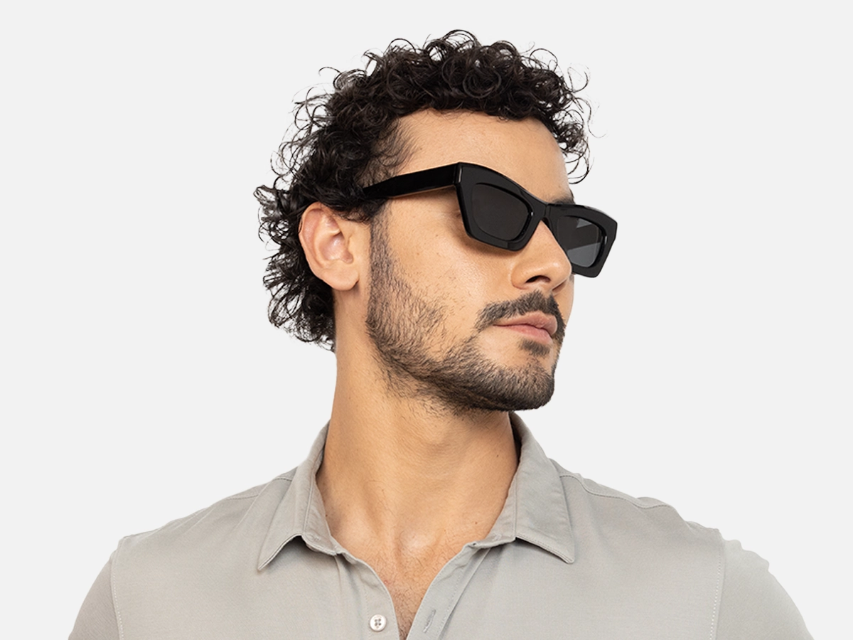 Womens Black Cat Eye Sunglasses-43