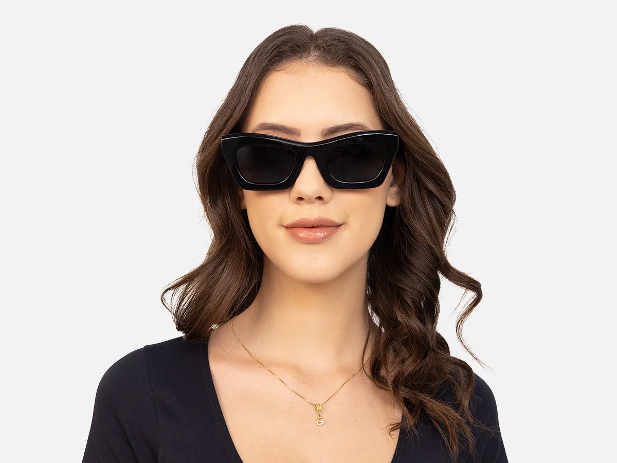 Womens Black Cat Eye Sunglasses-51