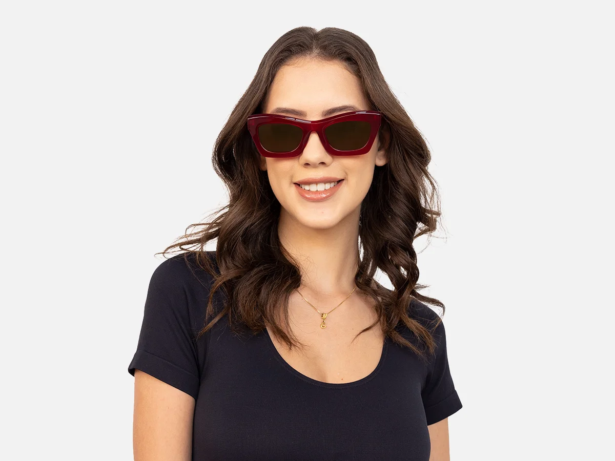Red Thick Frame Sunglasses-51