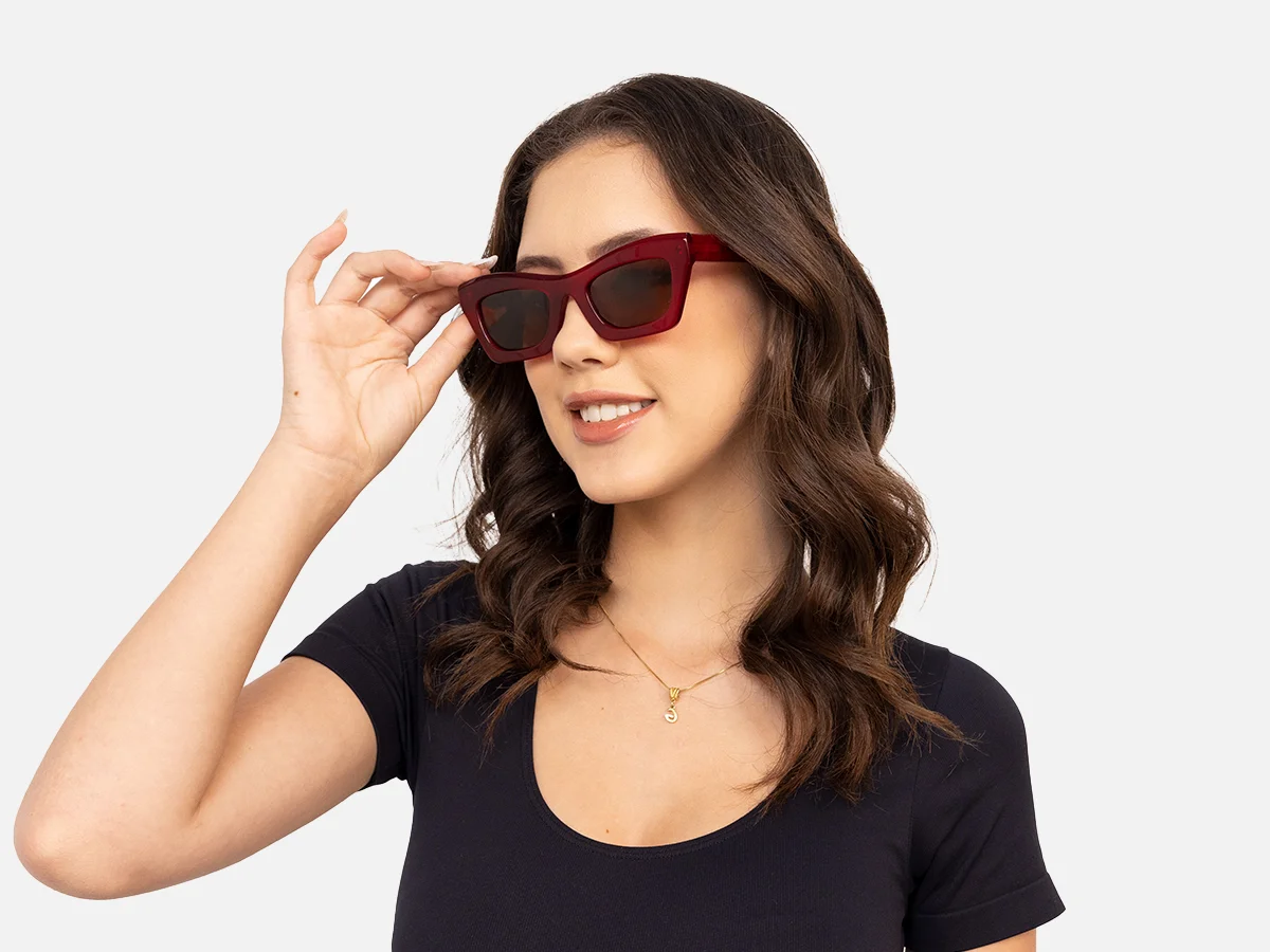 Red Thick Frame Sunglasses-54