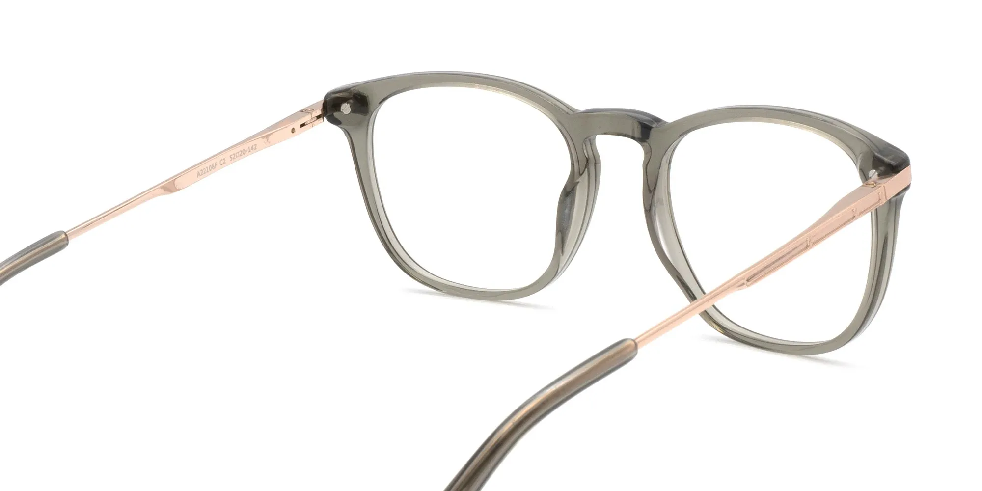 Crystal Grey Square Glasses For Men & Women-2